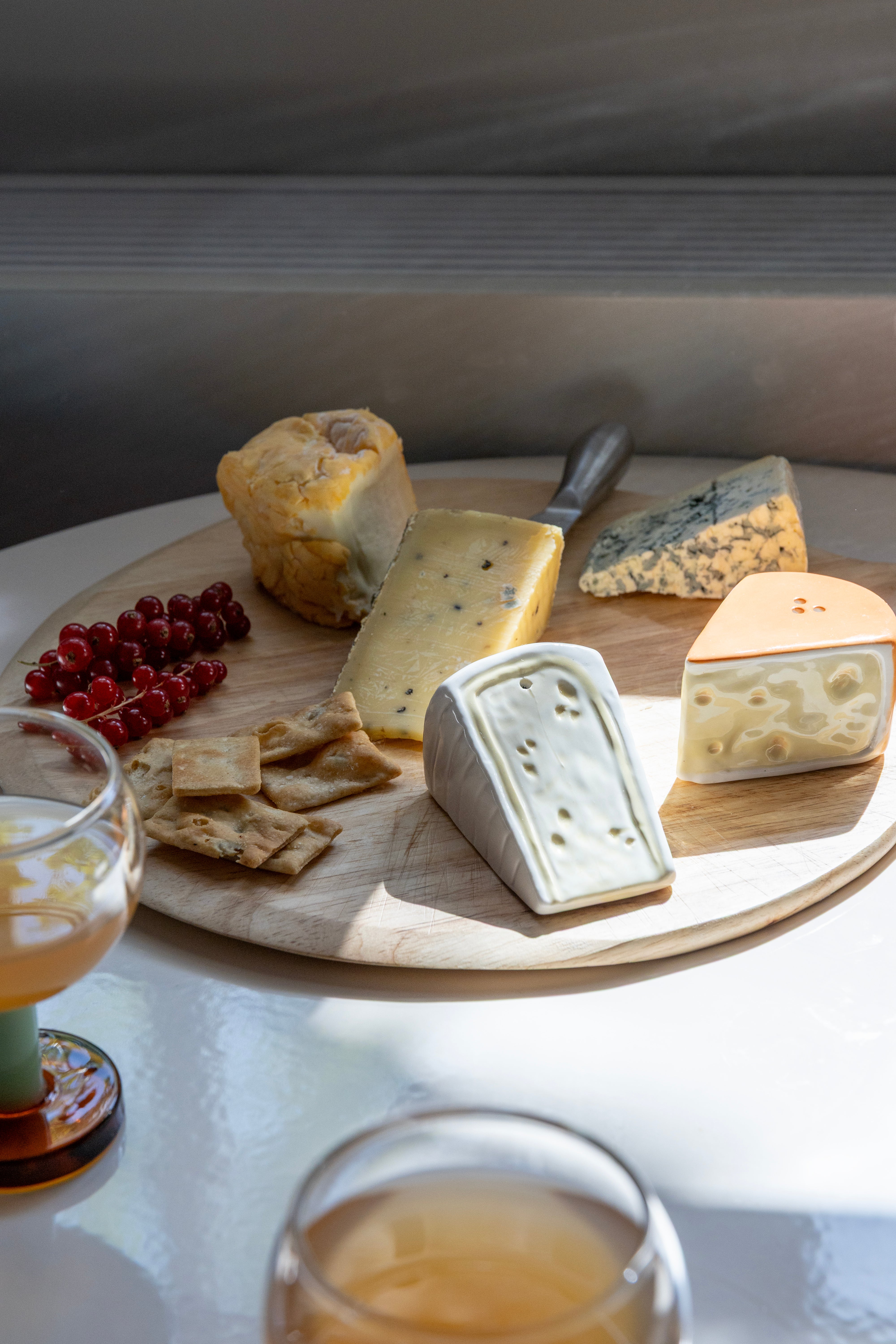 Cheese Salt and Pepper Shaker Set White with Orange