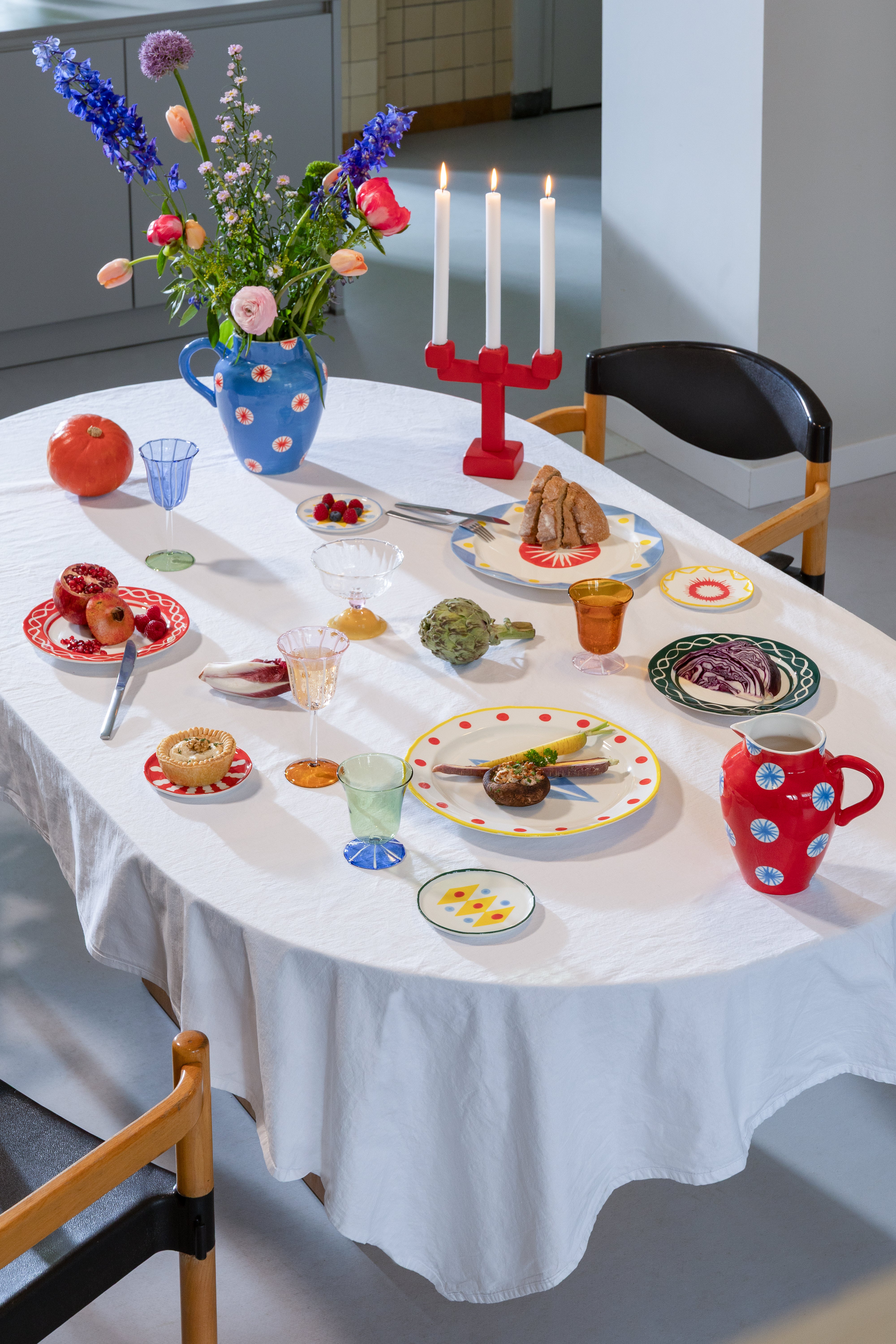 Dessertteller-Set FESTIVO bunte Porzellan