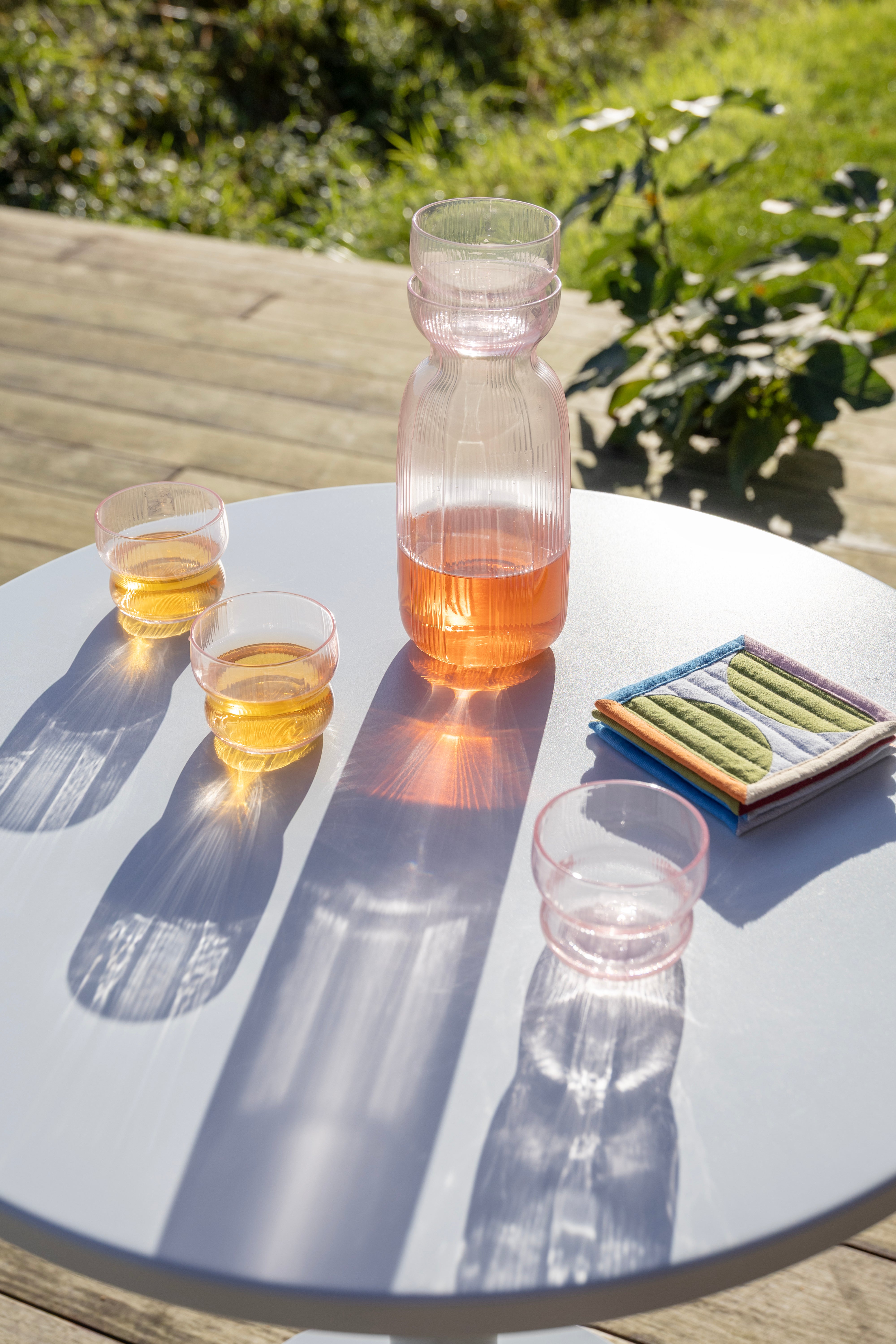 CIRCUS set of pink glass tumblers