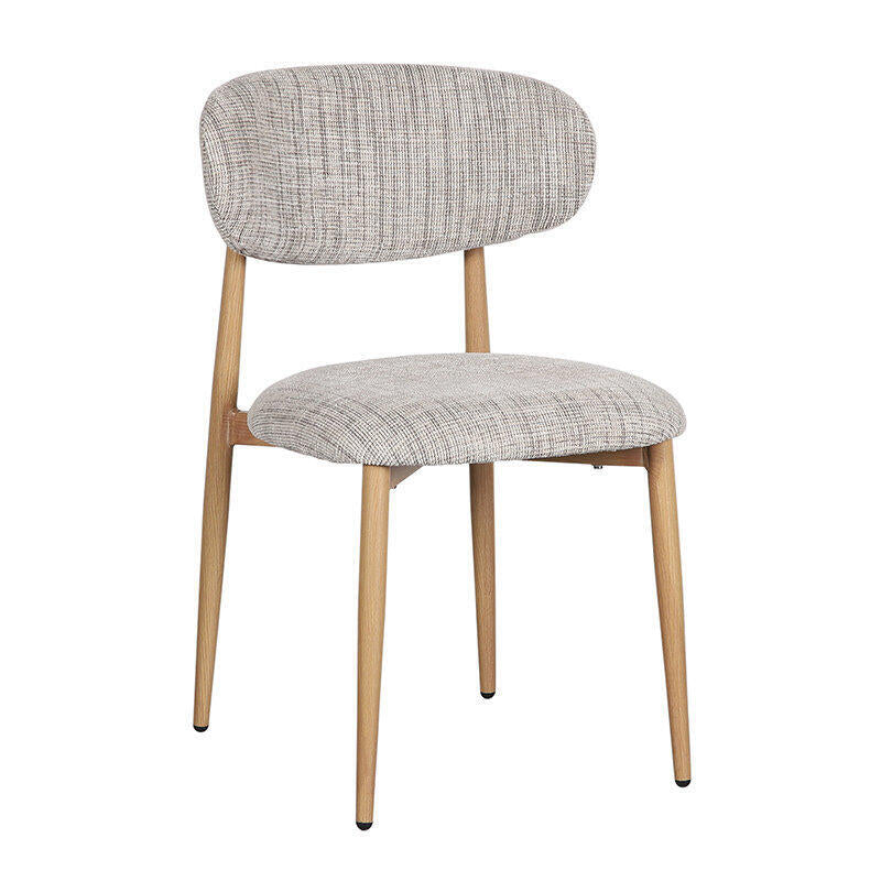 JAPANDI Chair in Gray Beige with Wooden Base
