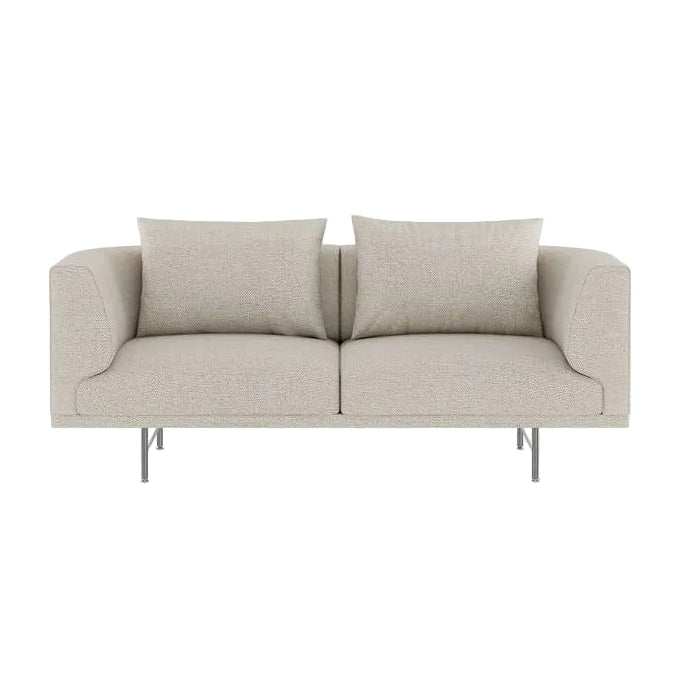 Sofa 2-sitzig CHIMNEY hellgrauer Wavy-Stoff mit Stahlbasis