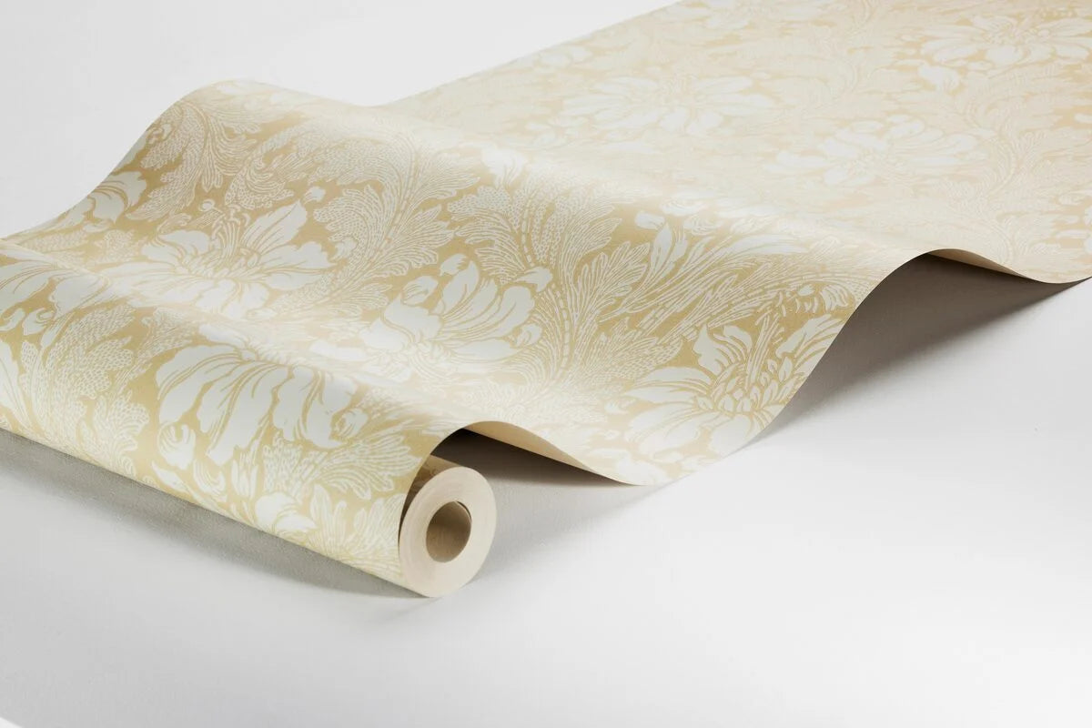 Non-woven paper wallpaper with a plant pattern ACANTHUS yellow