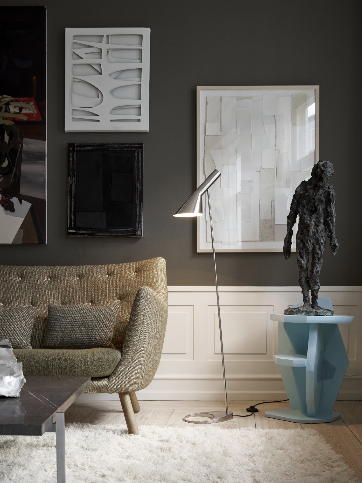 Stehlampe AJ poliertes Edelstahl