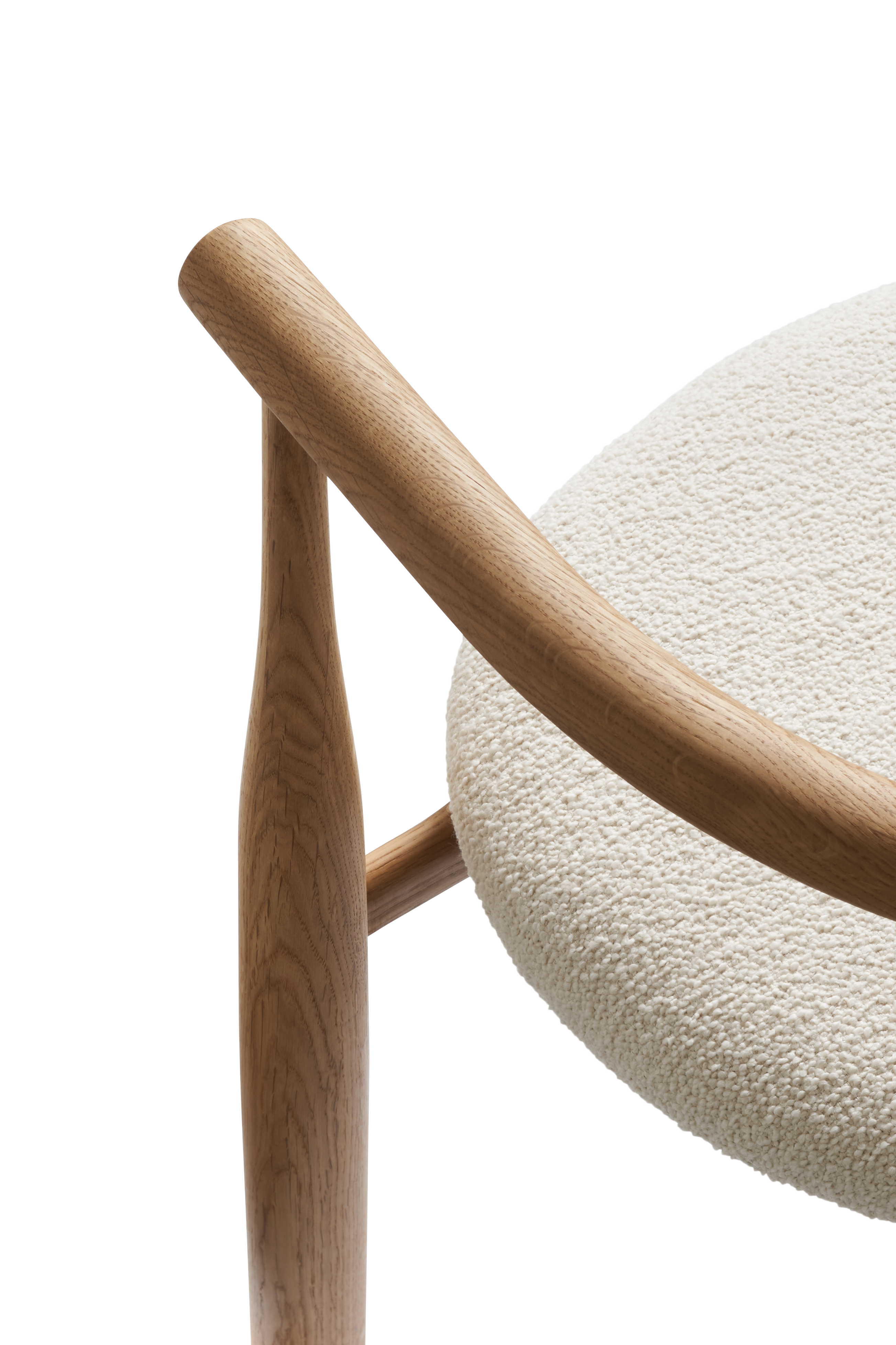 Bukowski chair upholstered with an oak base