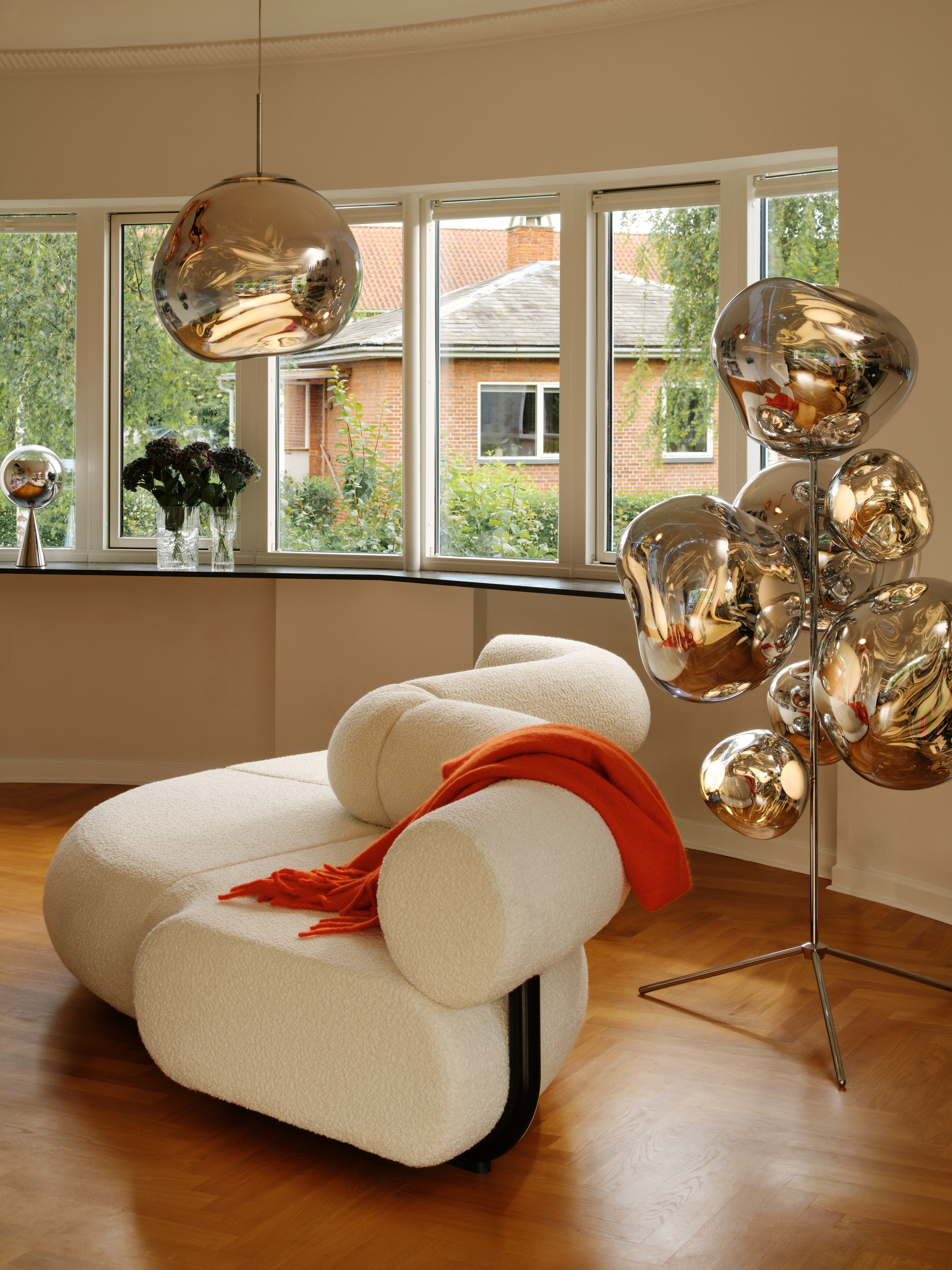 Stehlampe MELT in Silber