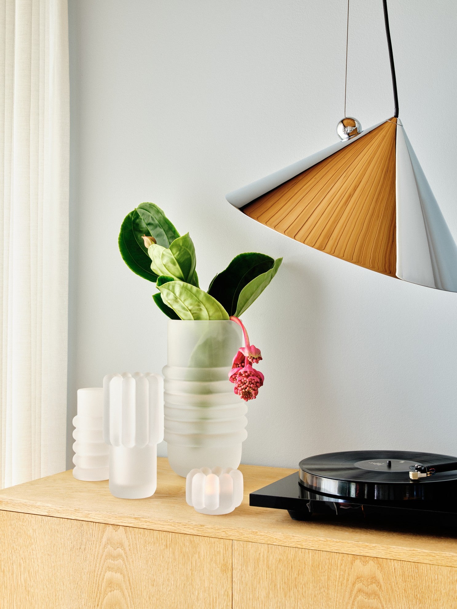 Candle holder PRESS matte glass