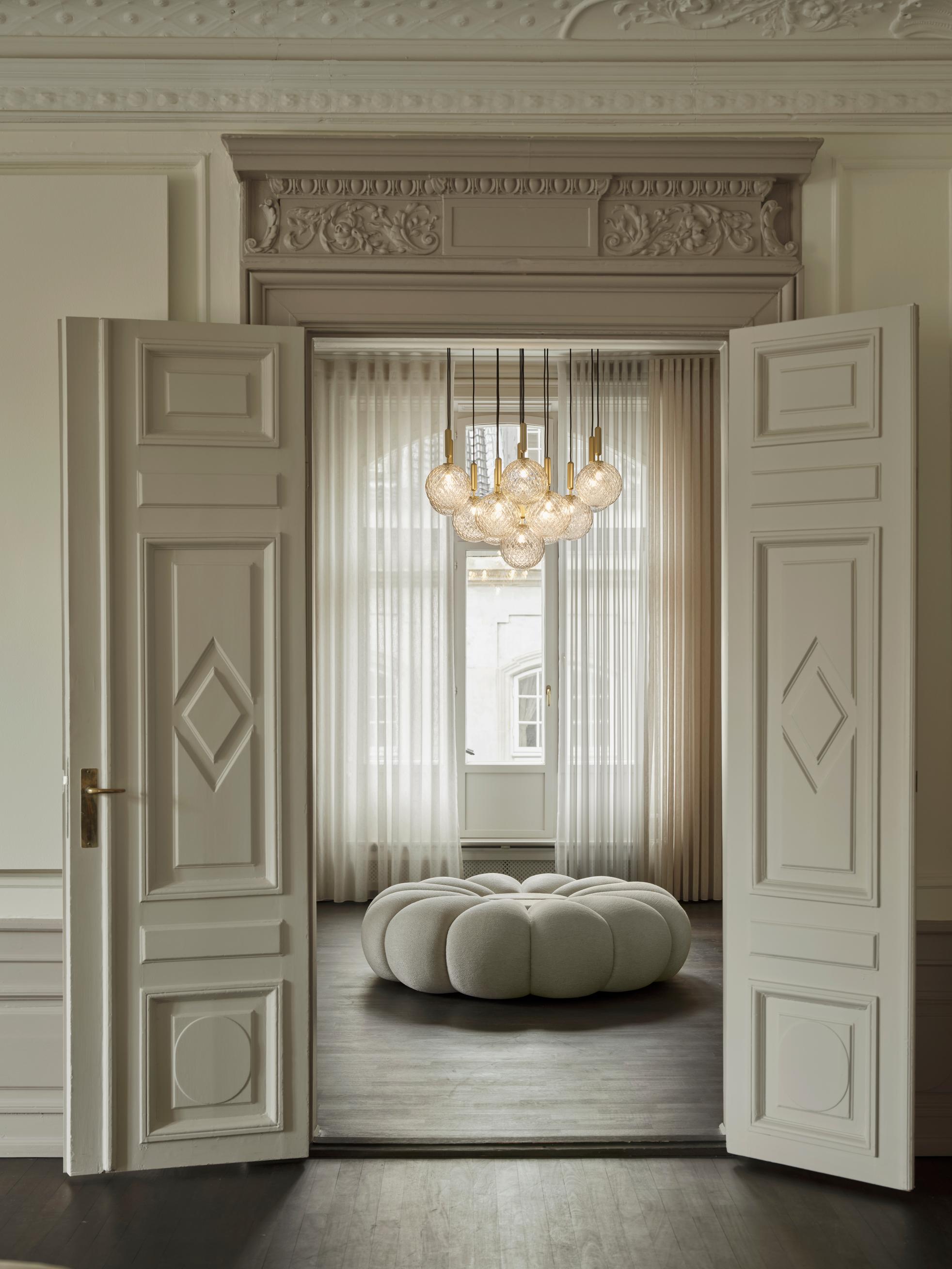 Pendelleuchte MIIRA 13 messing mit transparentem Glas