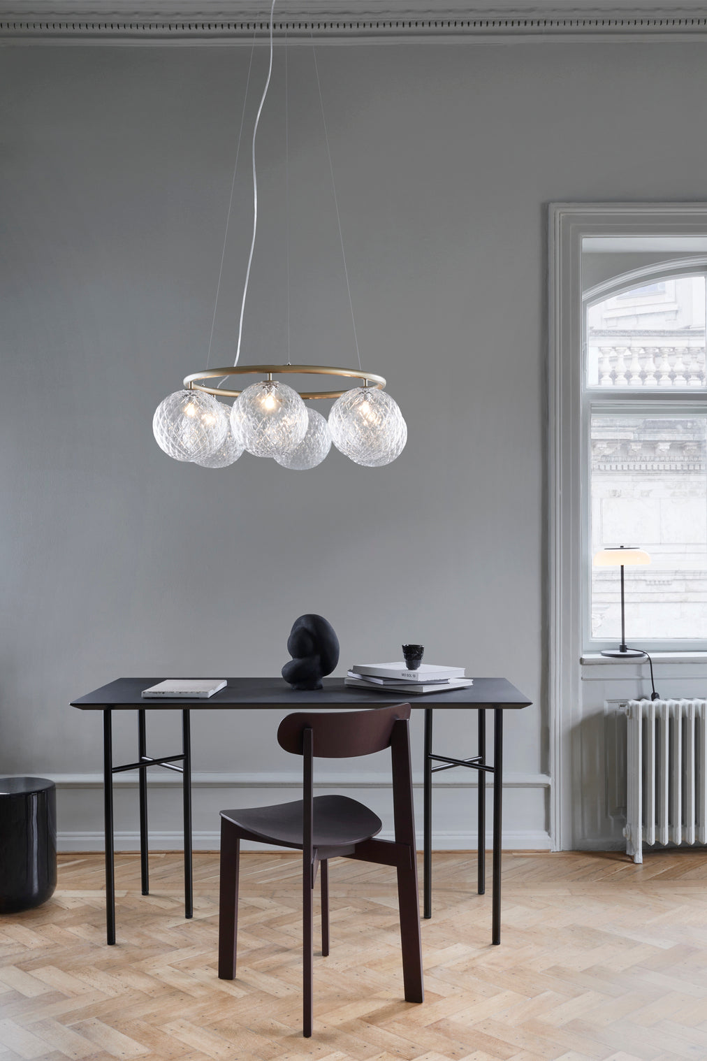MIIRA 6 CIRCULAR Pendant Lamp in Brass with Transparent Glass