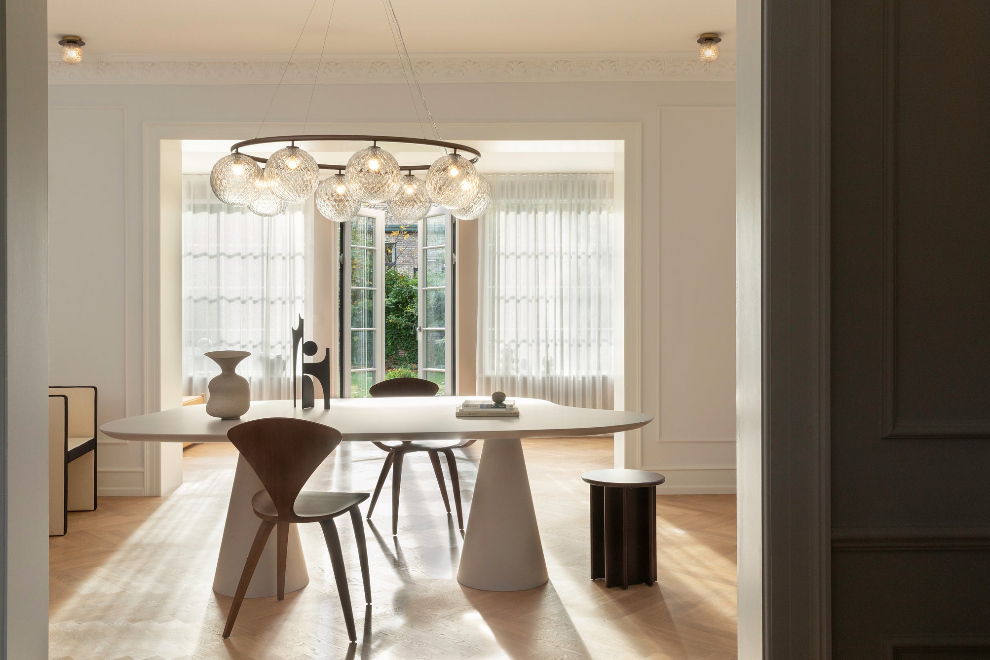 MIIRA 8 OVAL Pendant Lamp Dark Brown with Transparent Glass