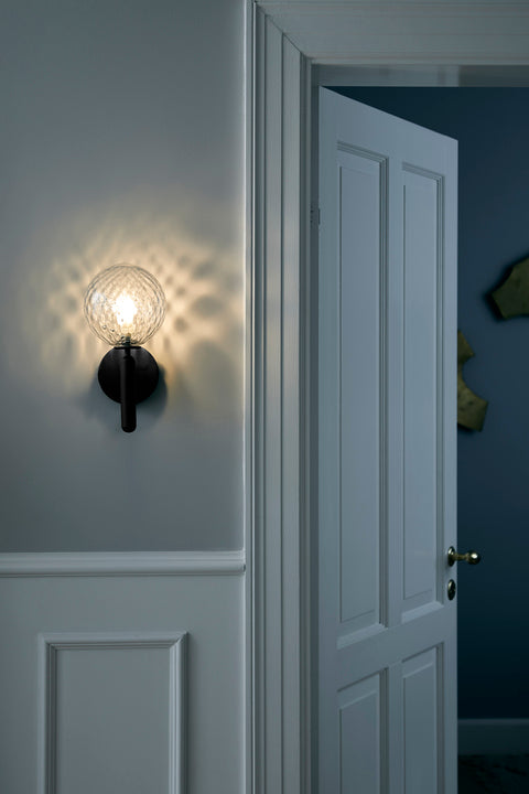 Wandleuchte MIIRA graphit mit transparentem Glas