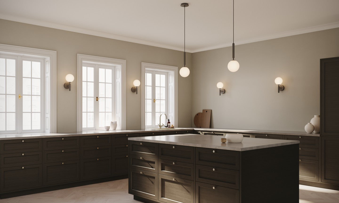 Wandleuchte MIIRA graphit mit opalem Glas