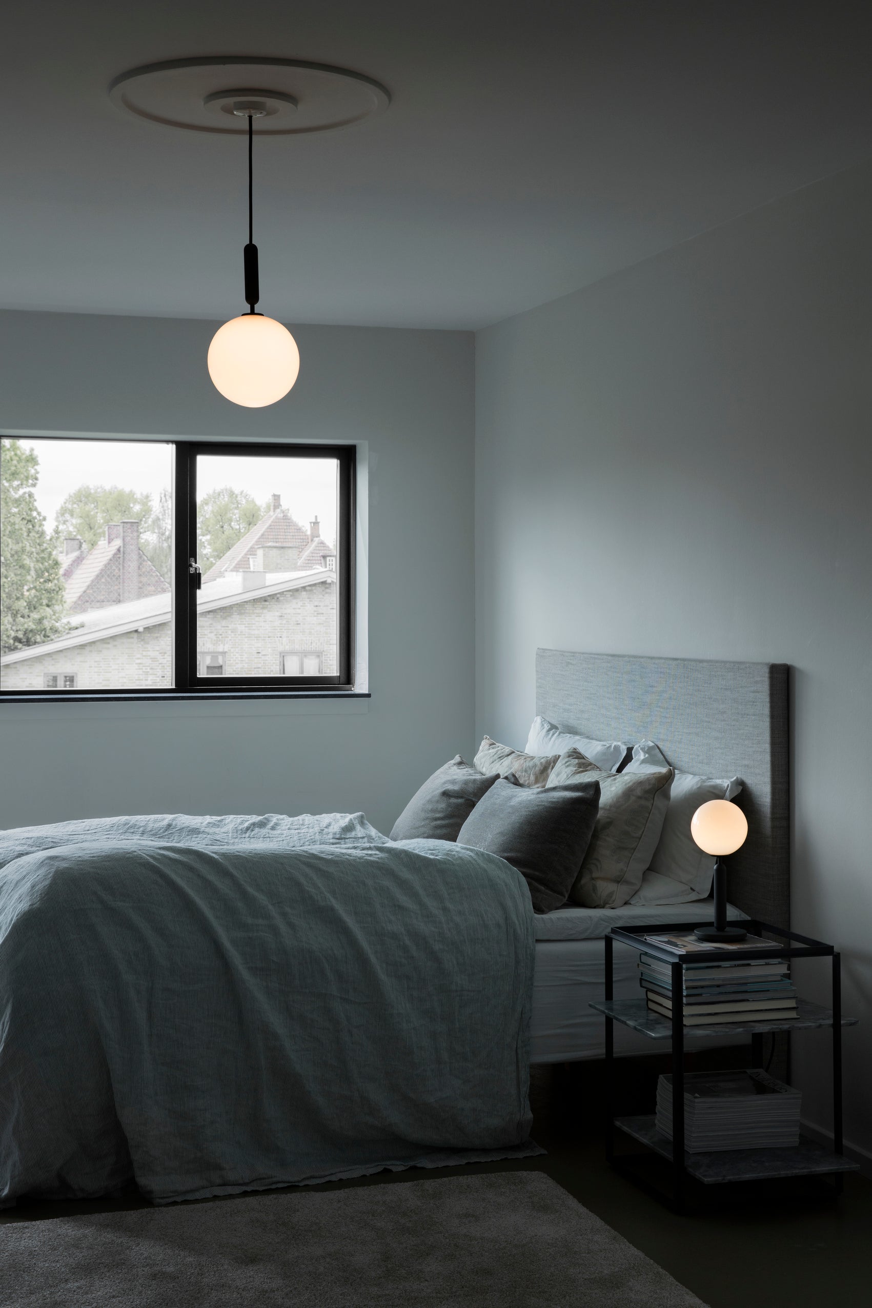 MIIRA Pendant Lamp in Graphite with Opal Glass