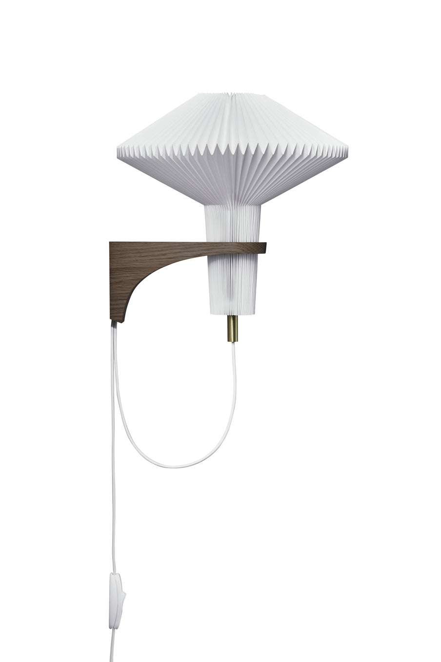 Wall Lamp MODEL 204 MUSHROOM white with dark oak base