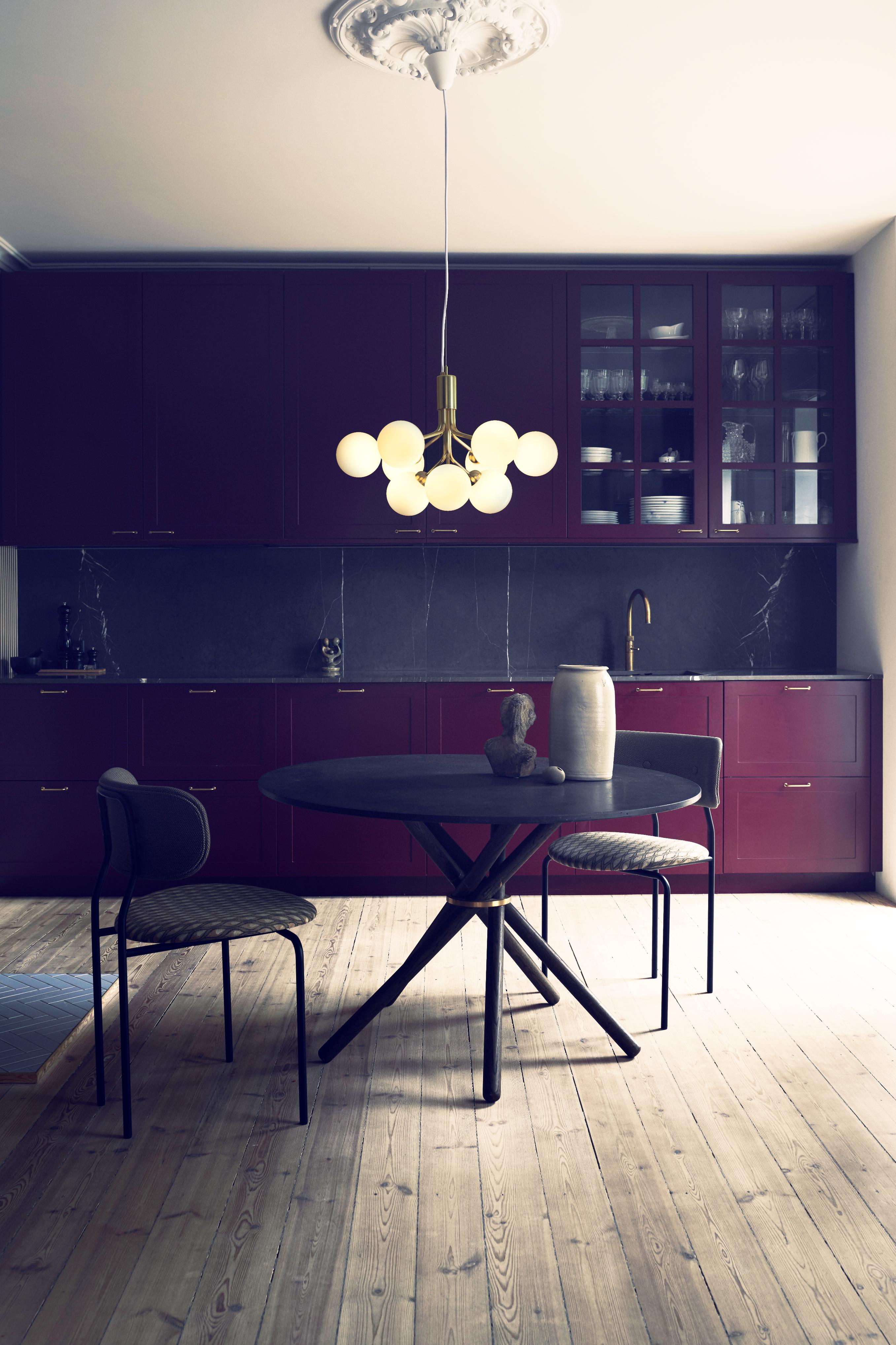 Pendelleuchte APIALES 9 messing mit opalem Glas [Antonina] [Amelia spr]