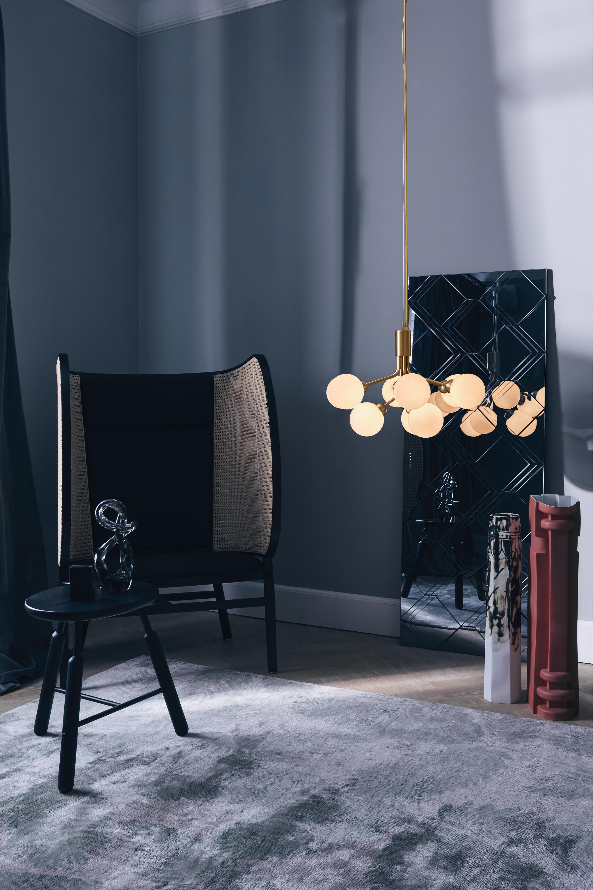 Pendelleuchte APIALES 9 messing mit opalem Glas [Antonina] [Amelia spr]