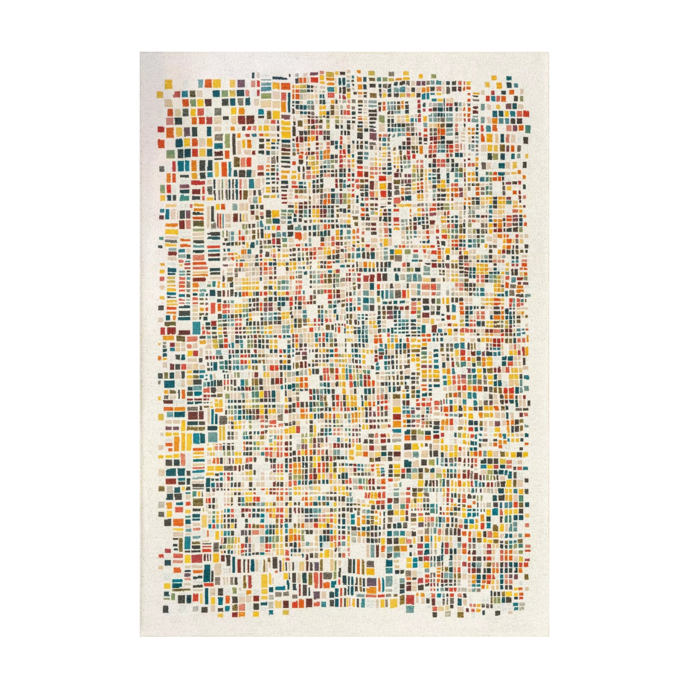 Teppich CUBIK beige mit buntem Muster