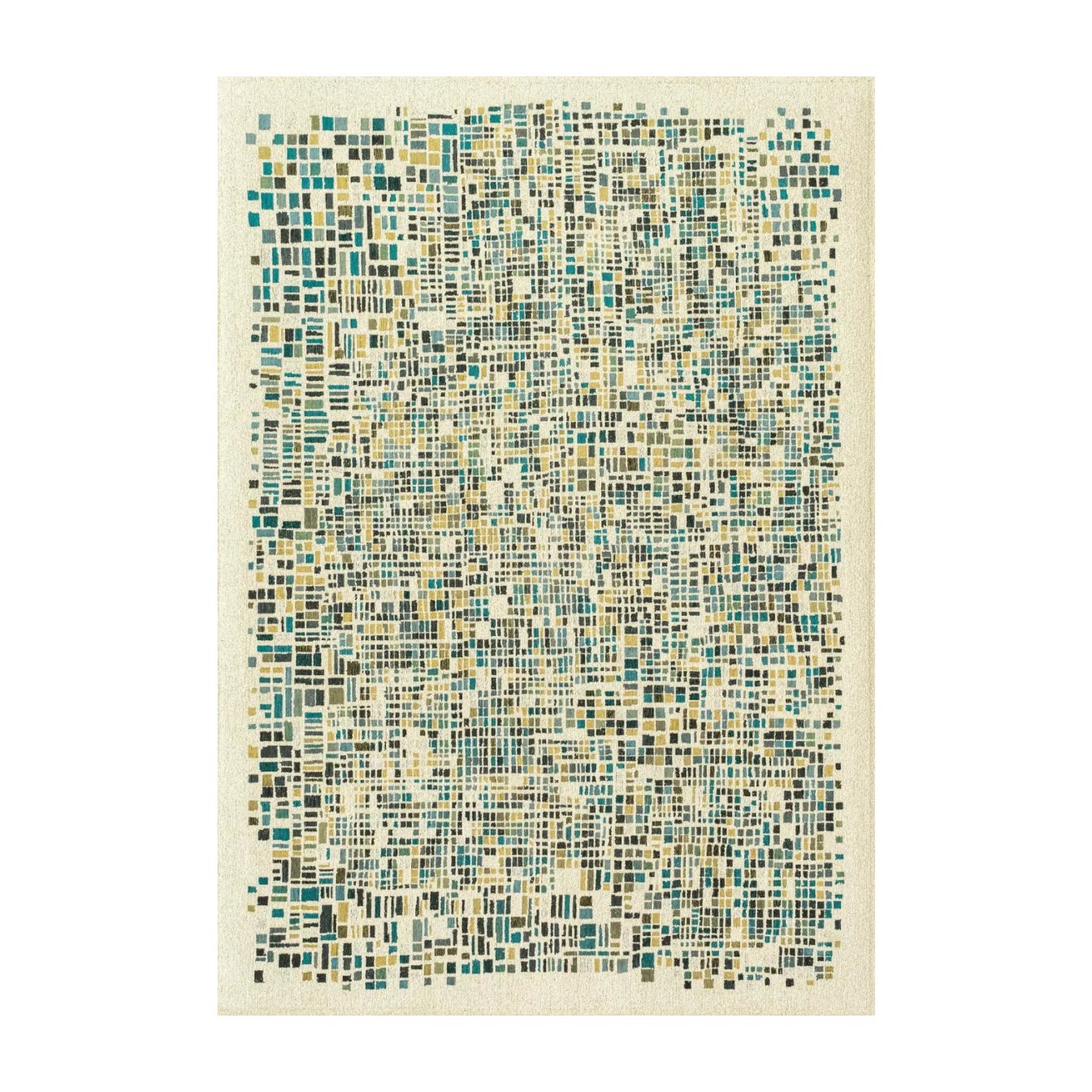 CUBIK Beige Rug with Blue and Green