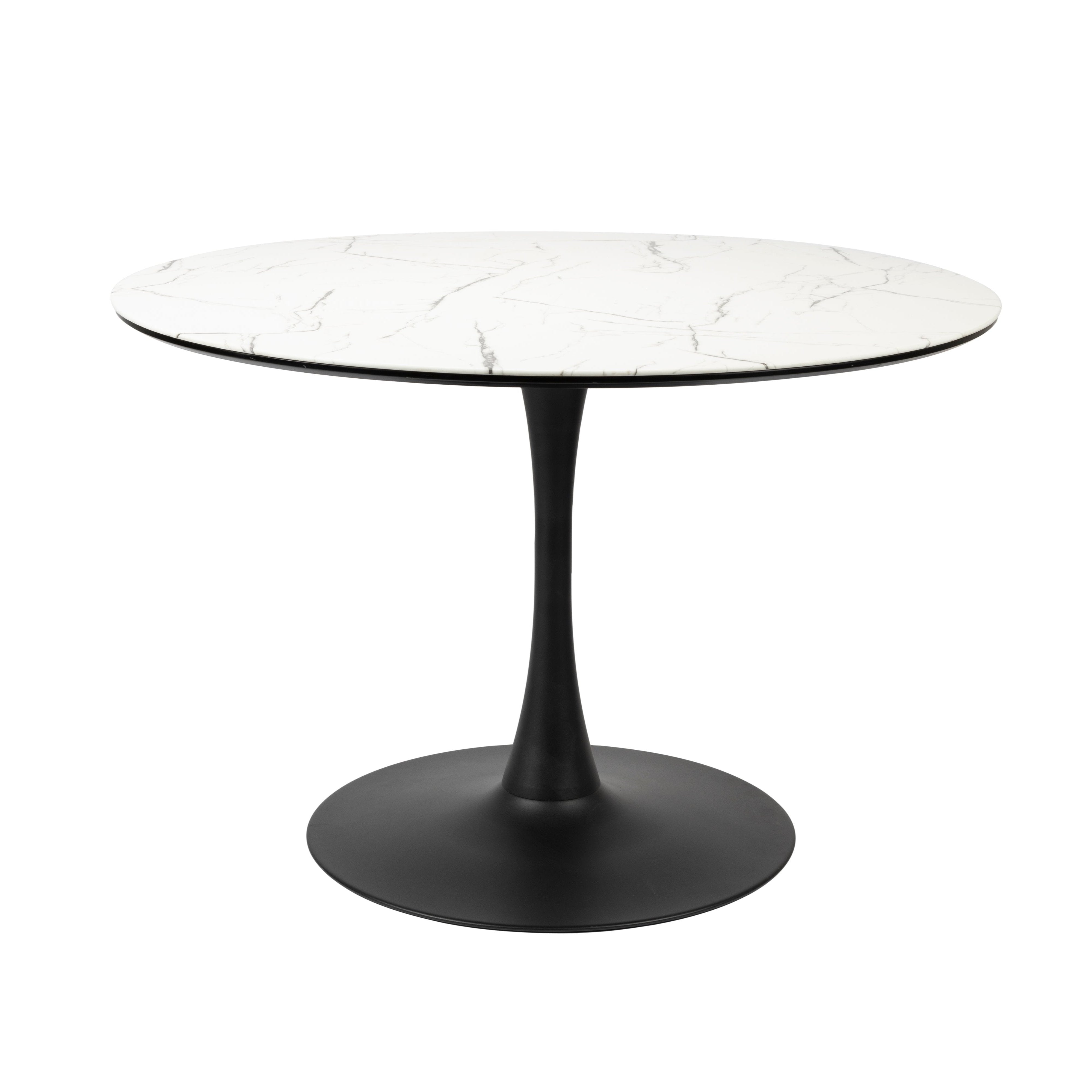 Runder Tisch der weißen Ehe mit einer schwarzen Basis