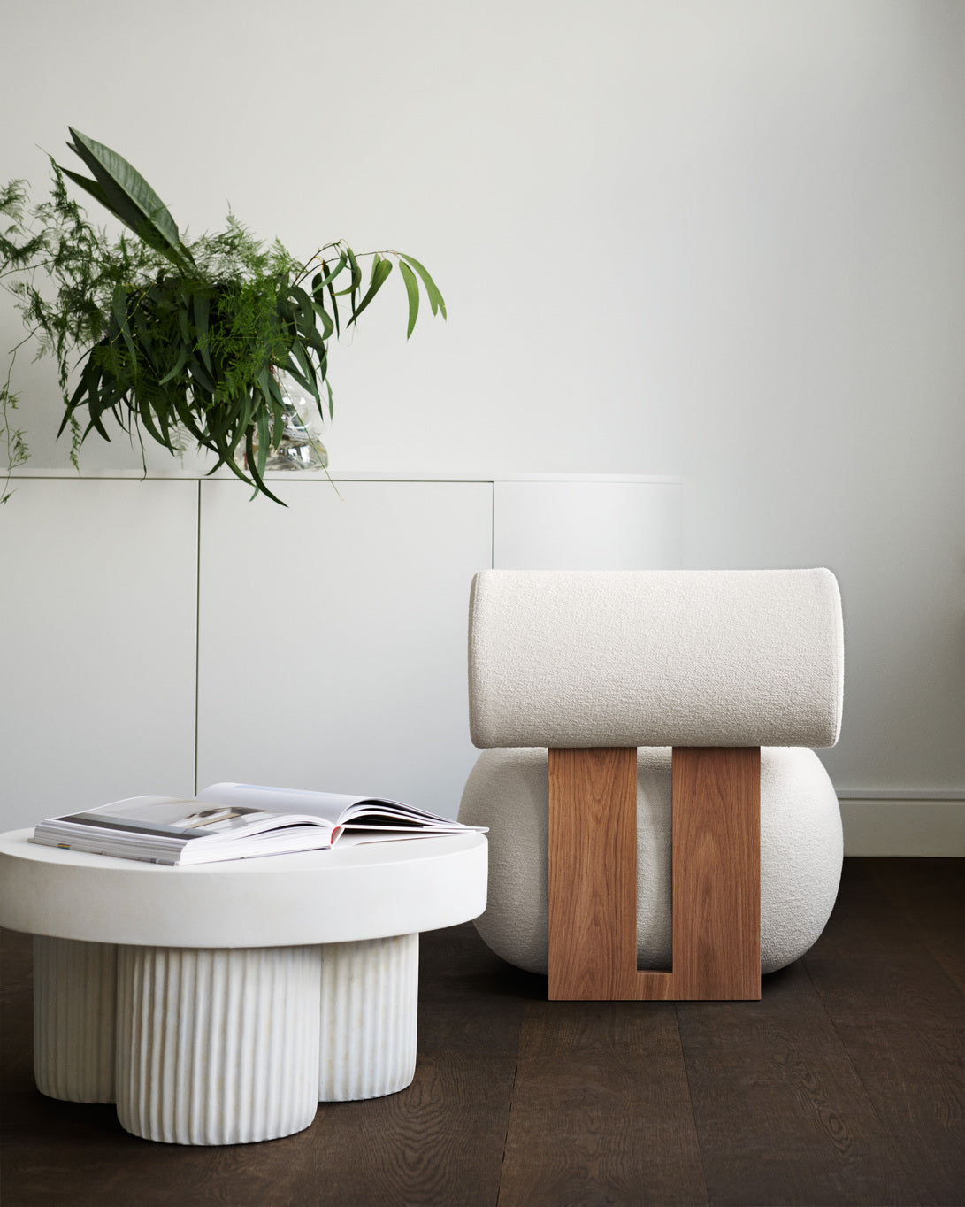 Beistelltisch rund GEAR beige Beton