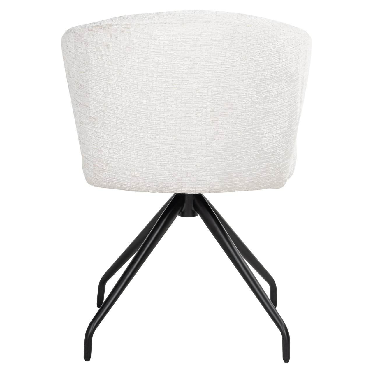 Milly White Swivel Chair with Black Base