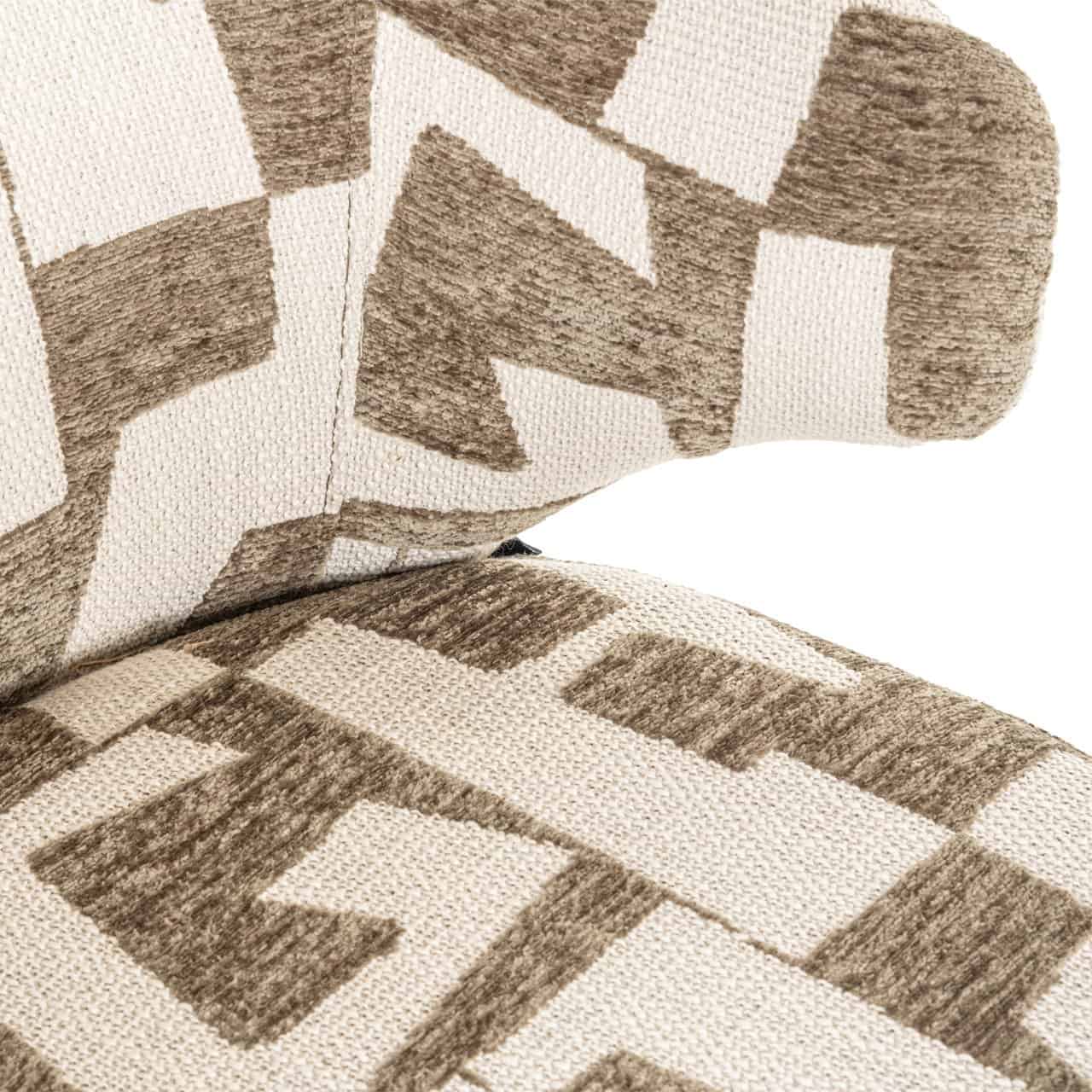 MILLY Swivel Chair in Beige with Brown and Black Base