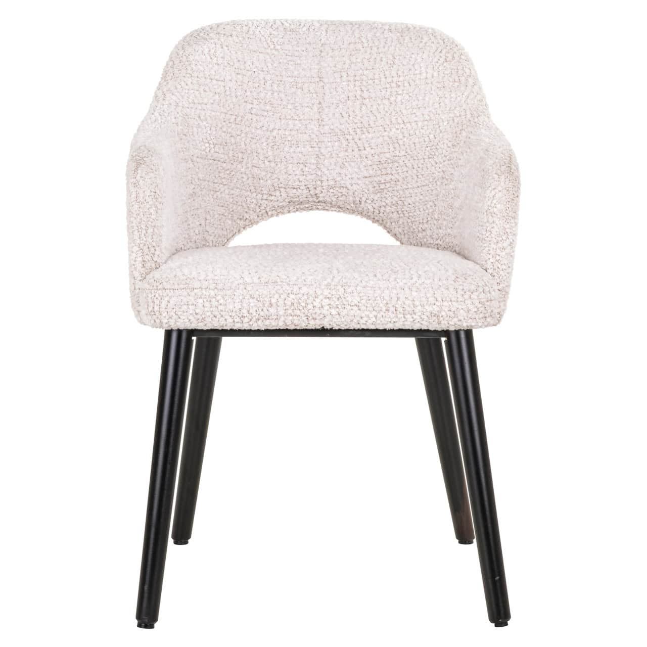 GINNA Chair in Cream with Black Base