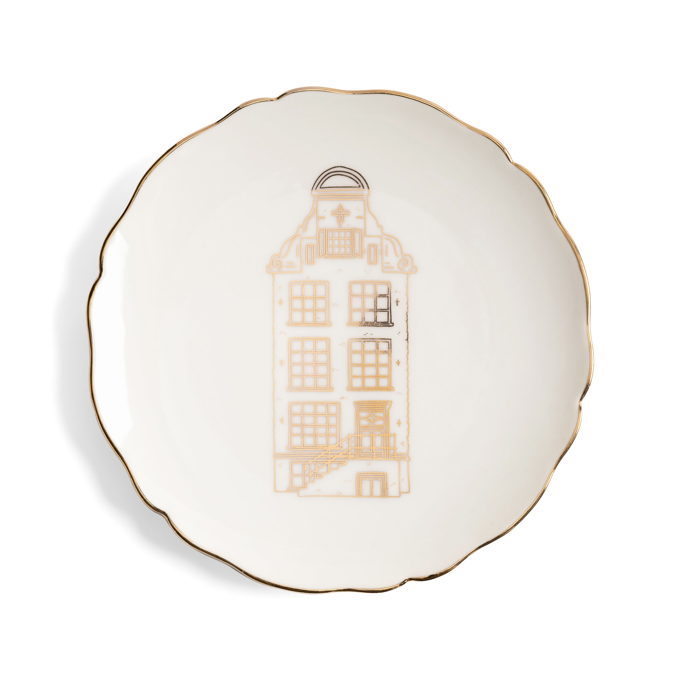 Dessert Plate Set CANAL HOUSE beige with gold