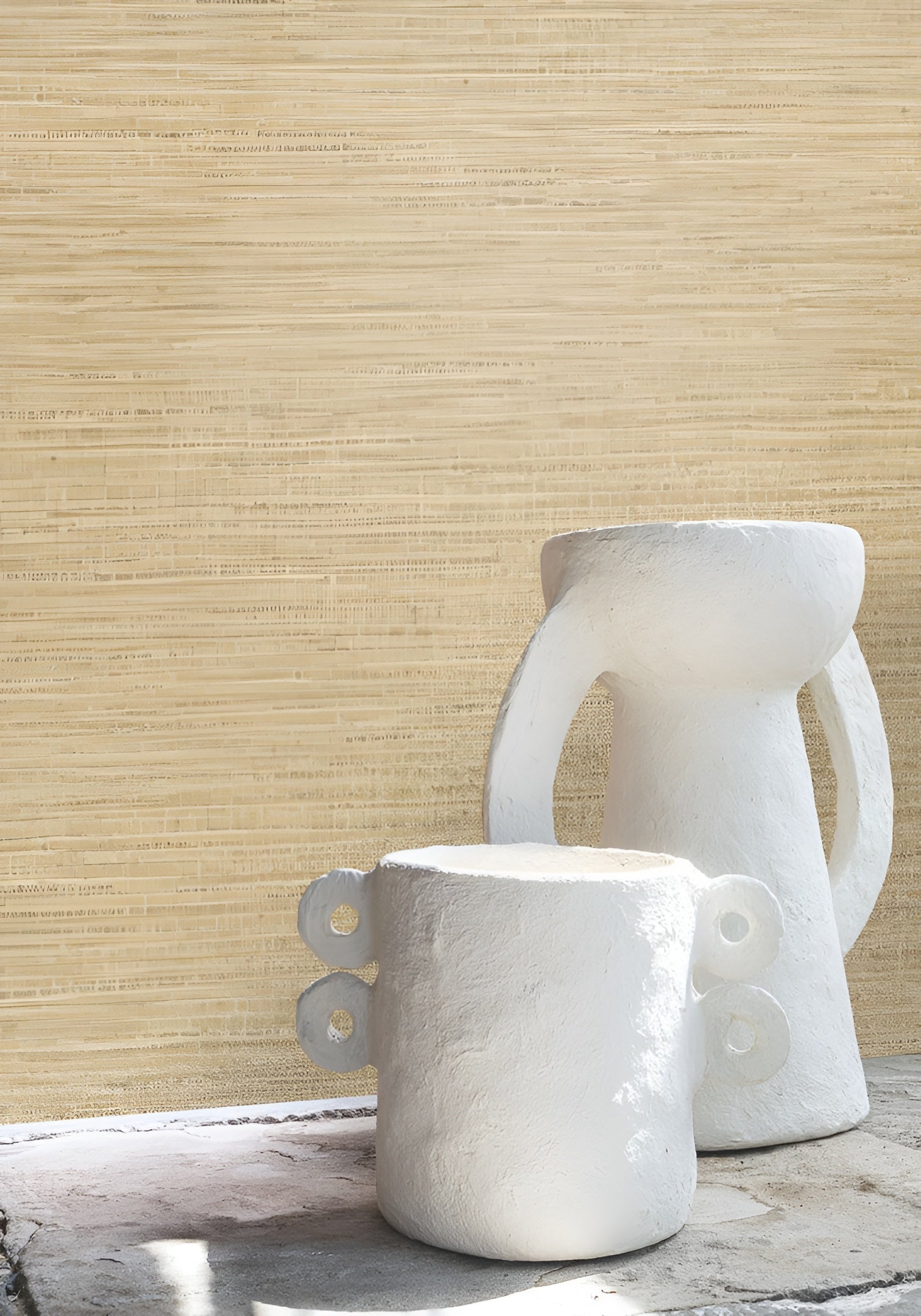 Structural wallpaper imitating canvas OCCITAN - BEIGE beige
