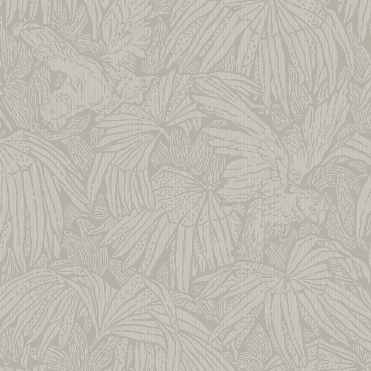 Tapete mit Tiermotiv HIDDEN PARROT beige mit Grau