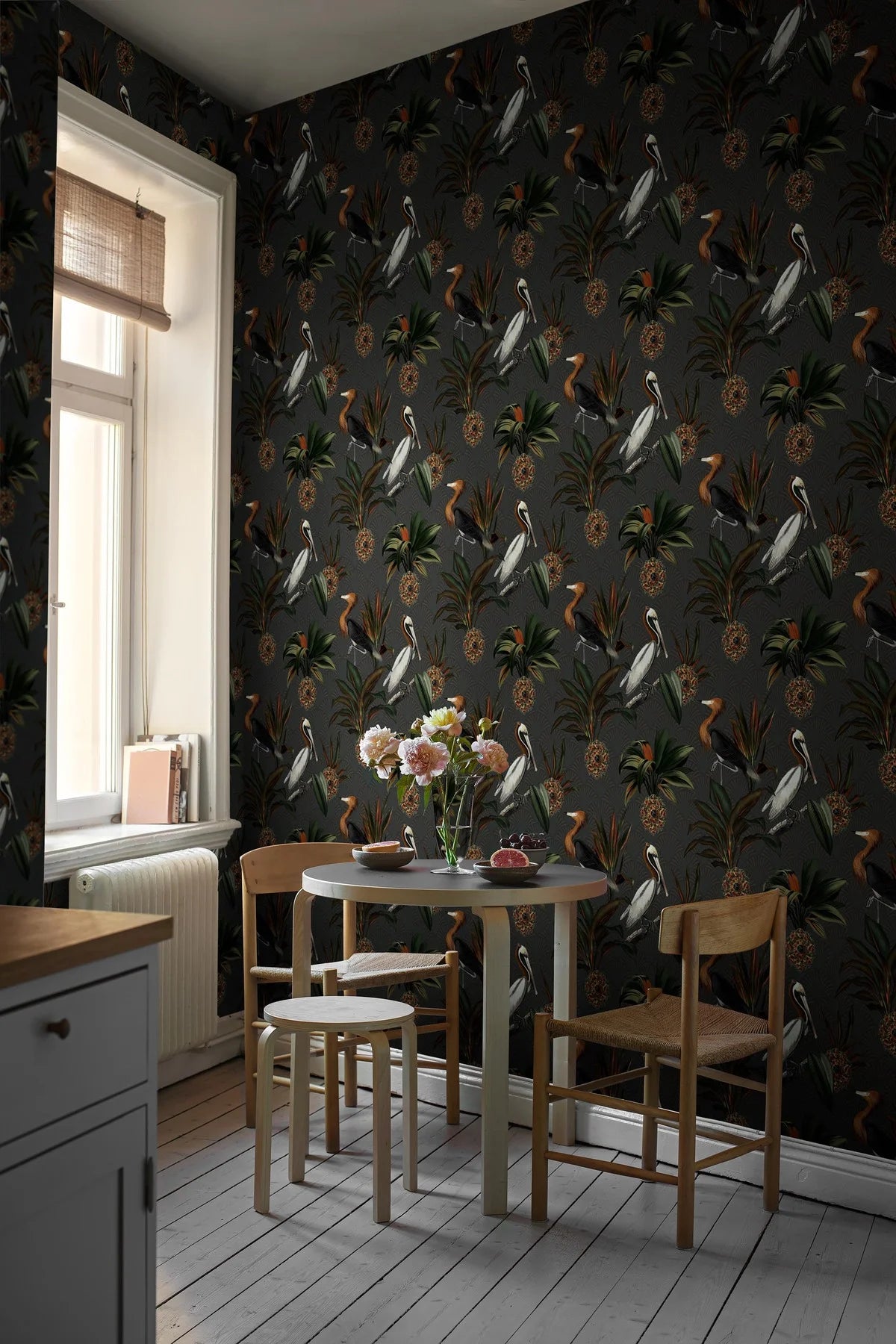 Tapete mit Tiermotiv Vögel SAPPHIRE BIRDS dunkelgrün
