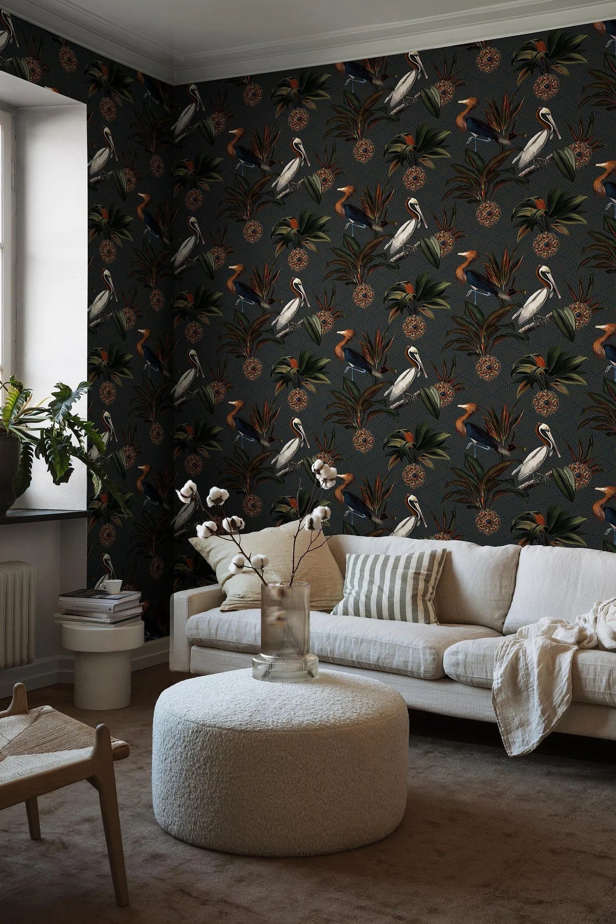 Tapete mit Tiermotiv Vögel SAPPHIRE BIRDS dunkelgrün