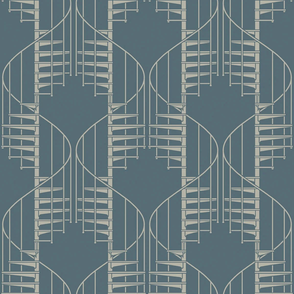 Abstract Pattern Wallpaper STAIRCASE Dark Green