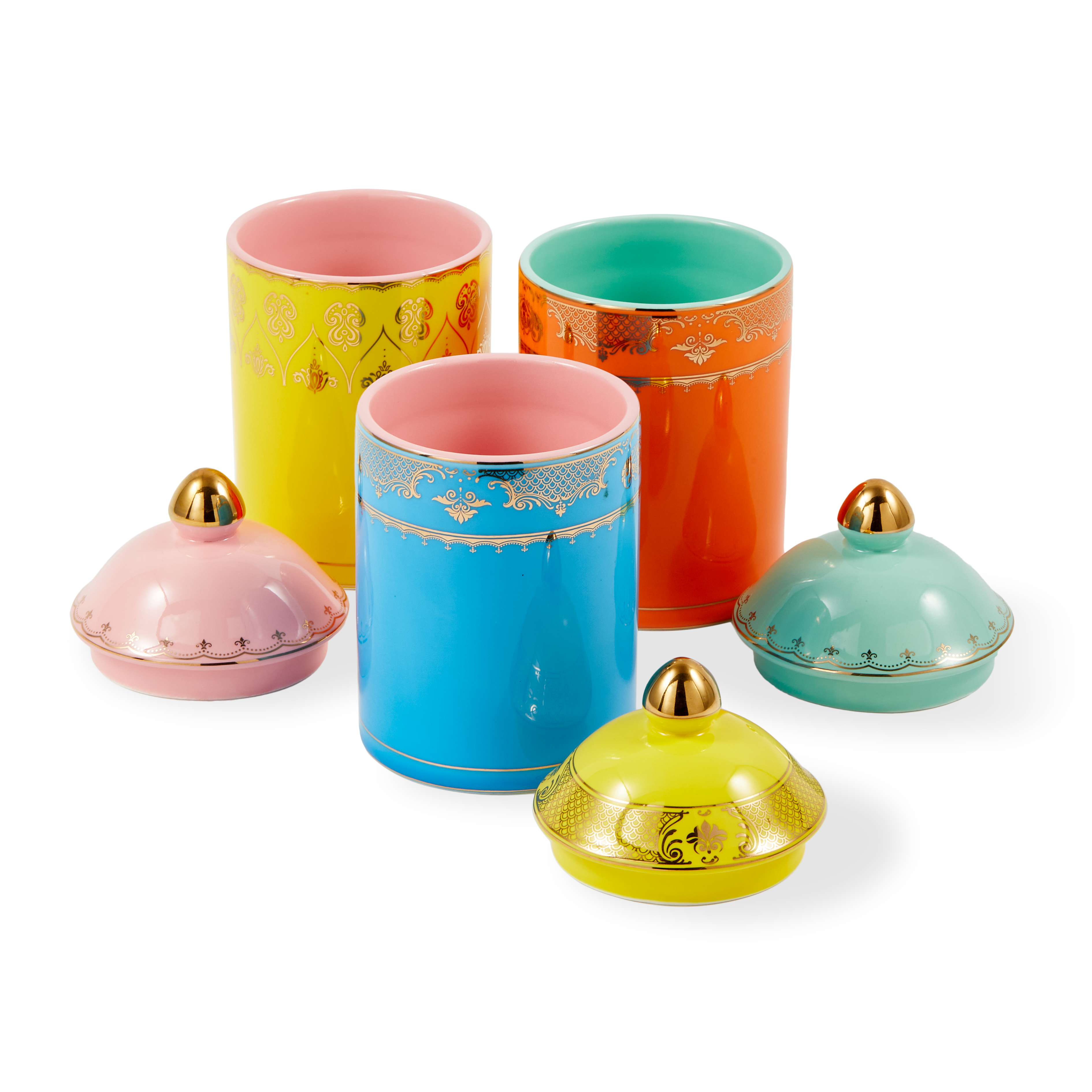 Porzellanbehälter GRANDPA orange mit mintgrün