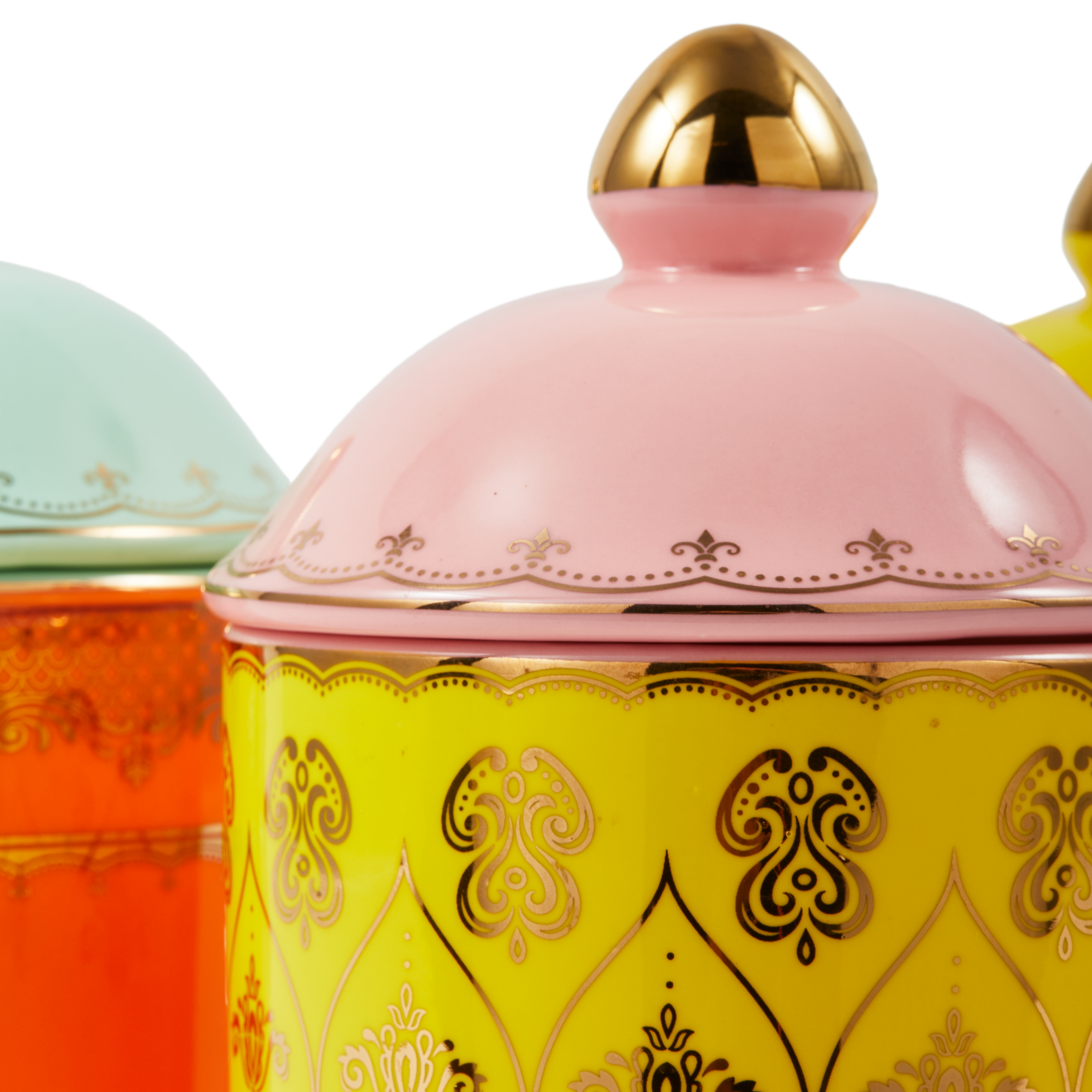 Porzellanbehälter GRANDPA gelb mit rosa