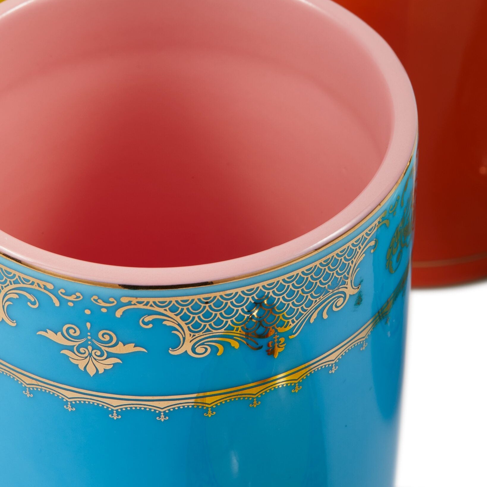 Porzellanbehälter GRANDPA blau mit Gelb