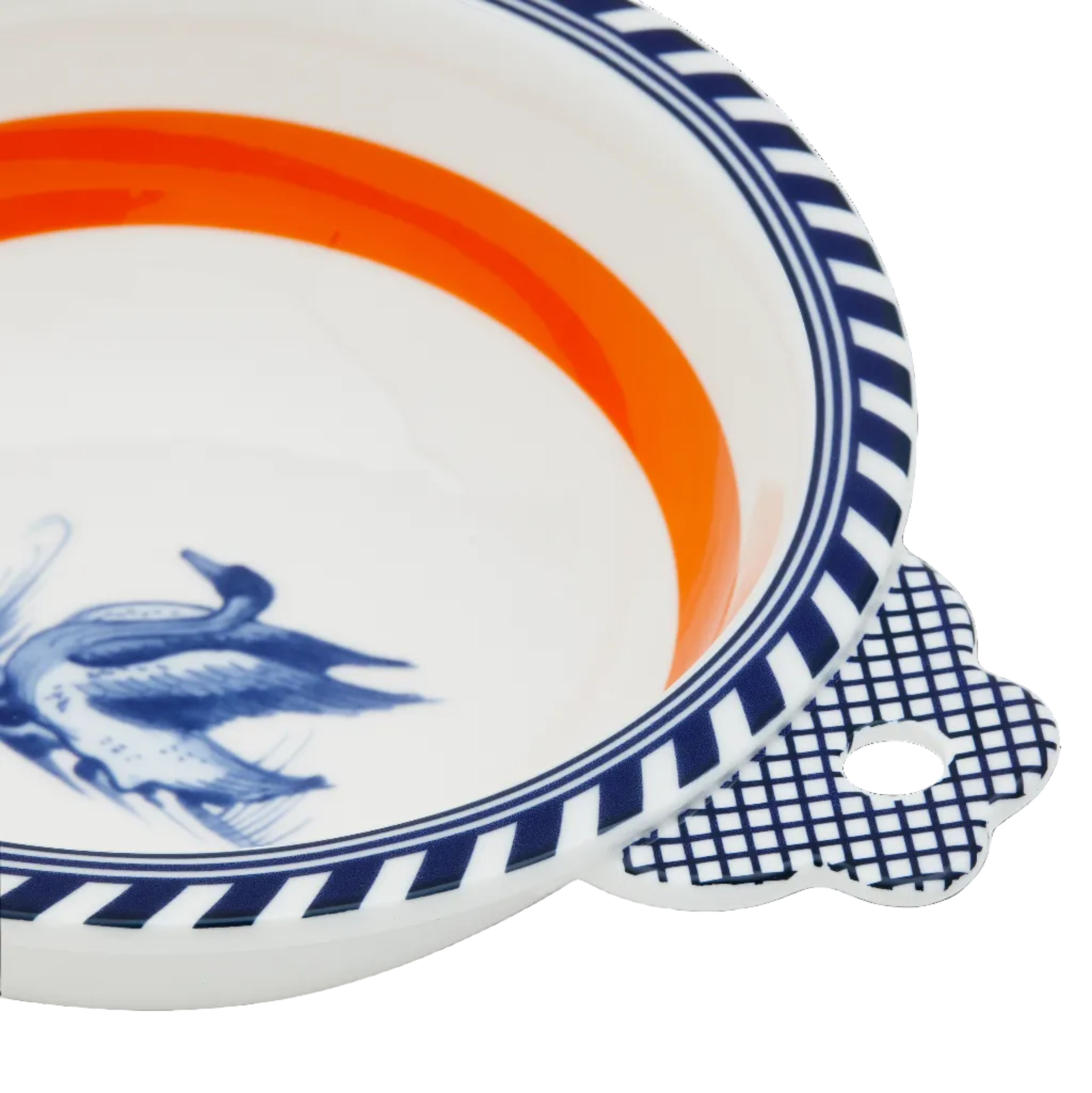 Miska BIRD weiß mit Orange und Blau