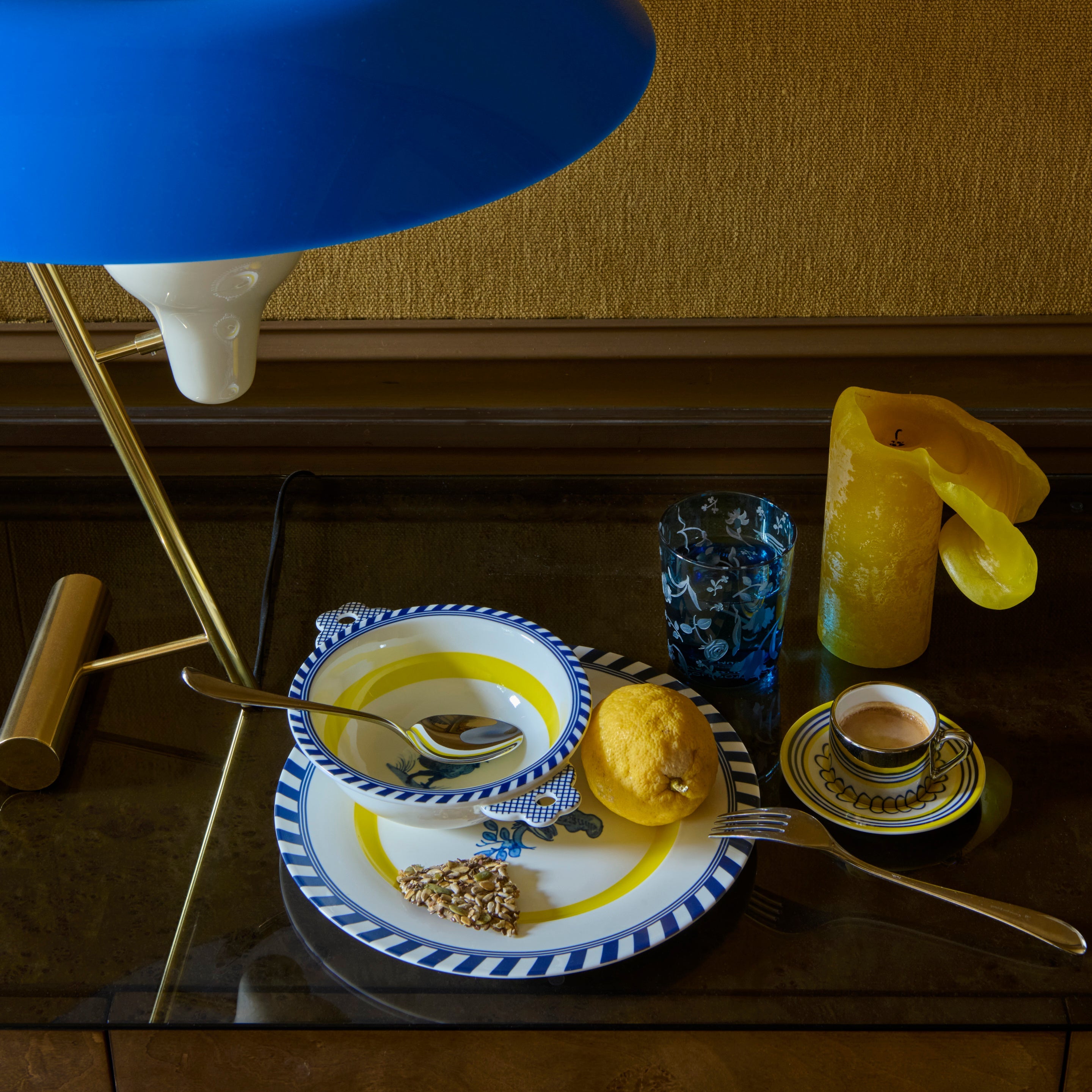 Espressotassen-Set FLORAL orange und blau