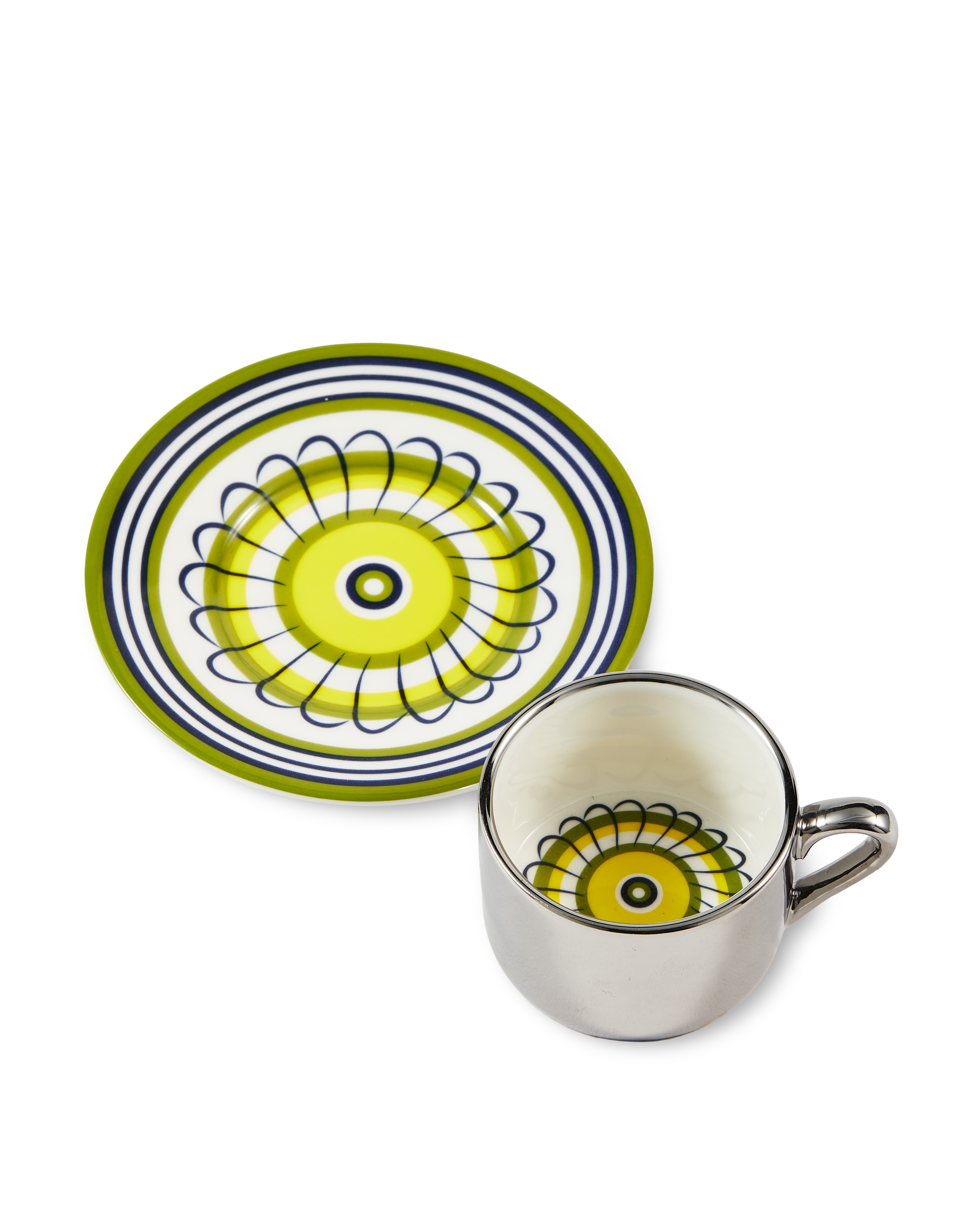FLORAL Yellow and Olive Espresso Cup Set