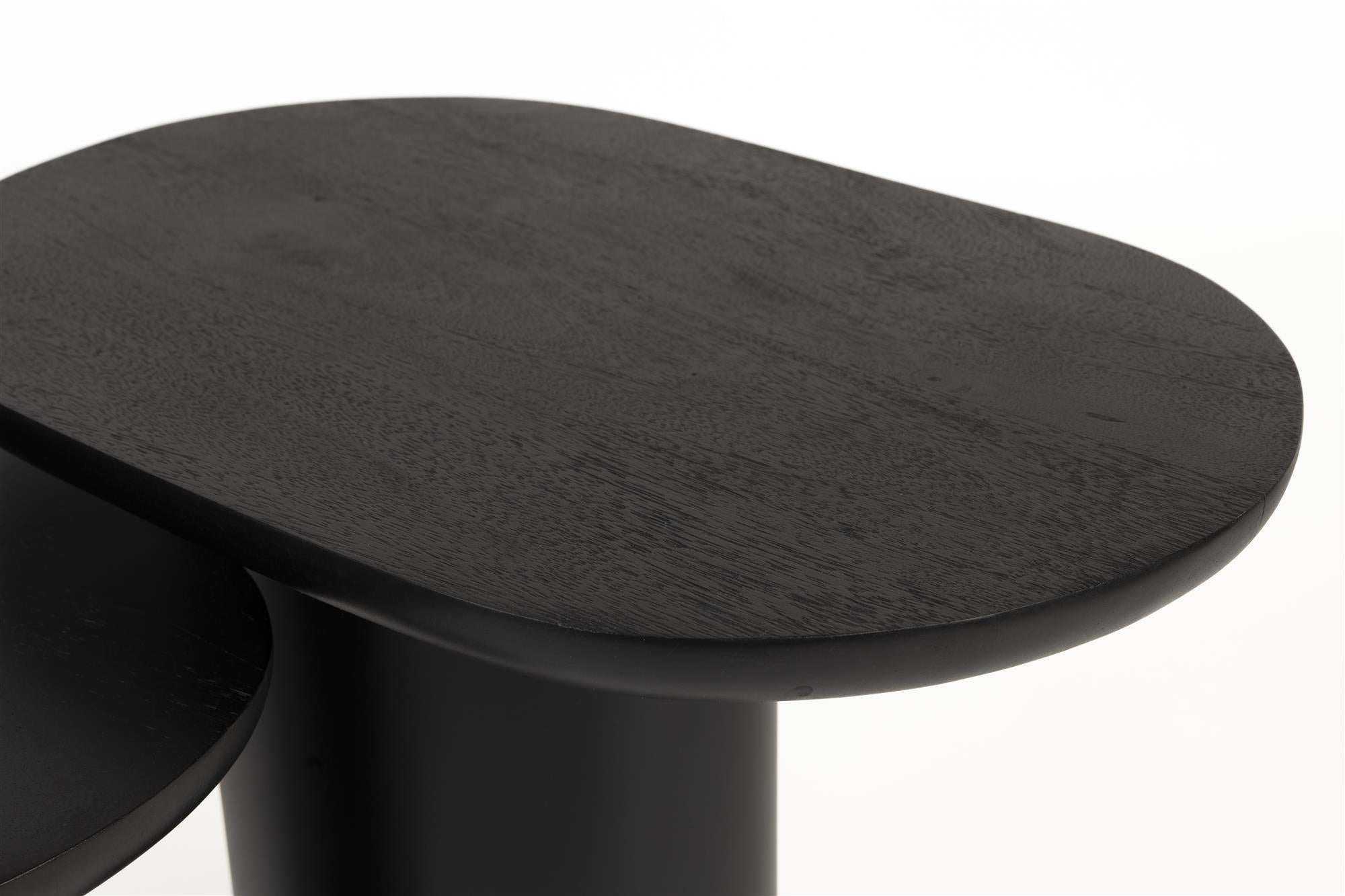 Set of side tables BELA black mango wood