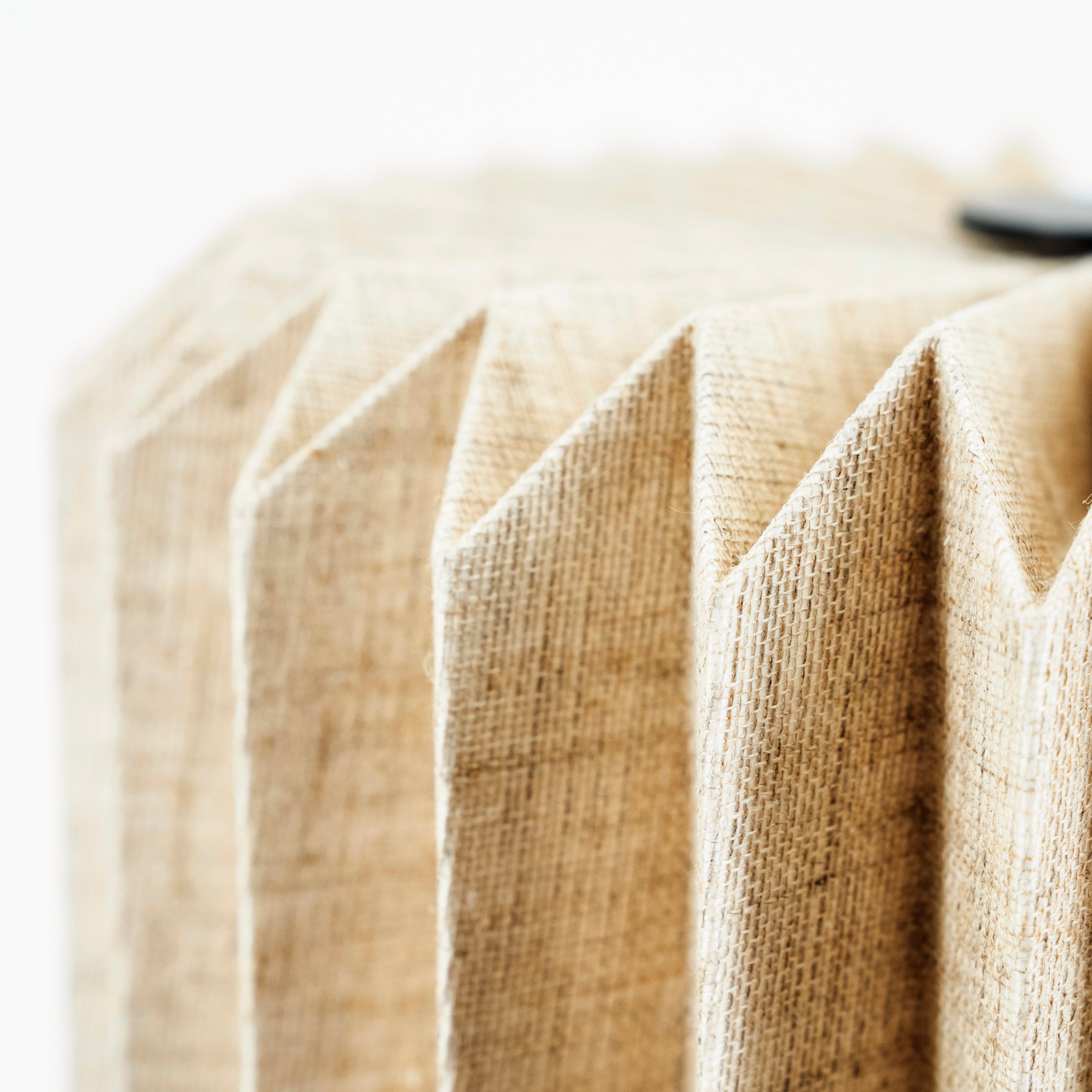 ZUKI Table Lamp in Paper and Linen with Wooden Base