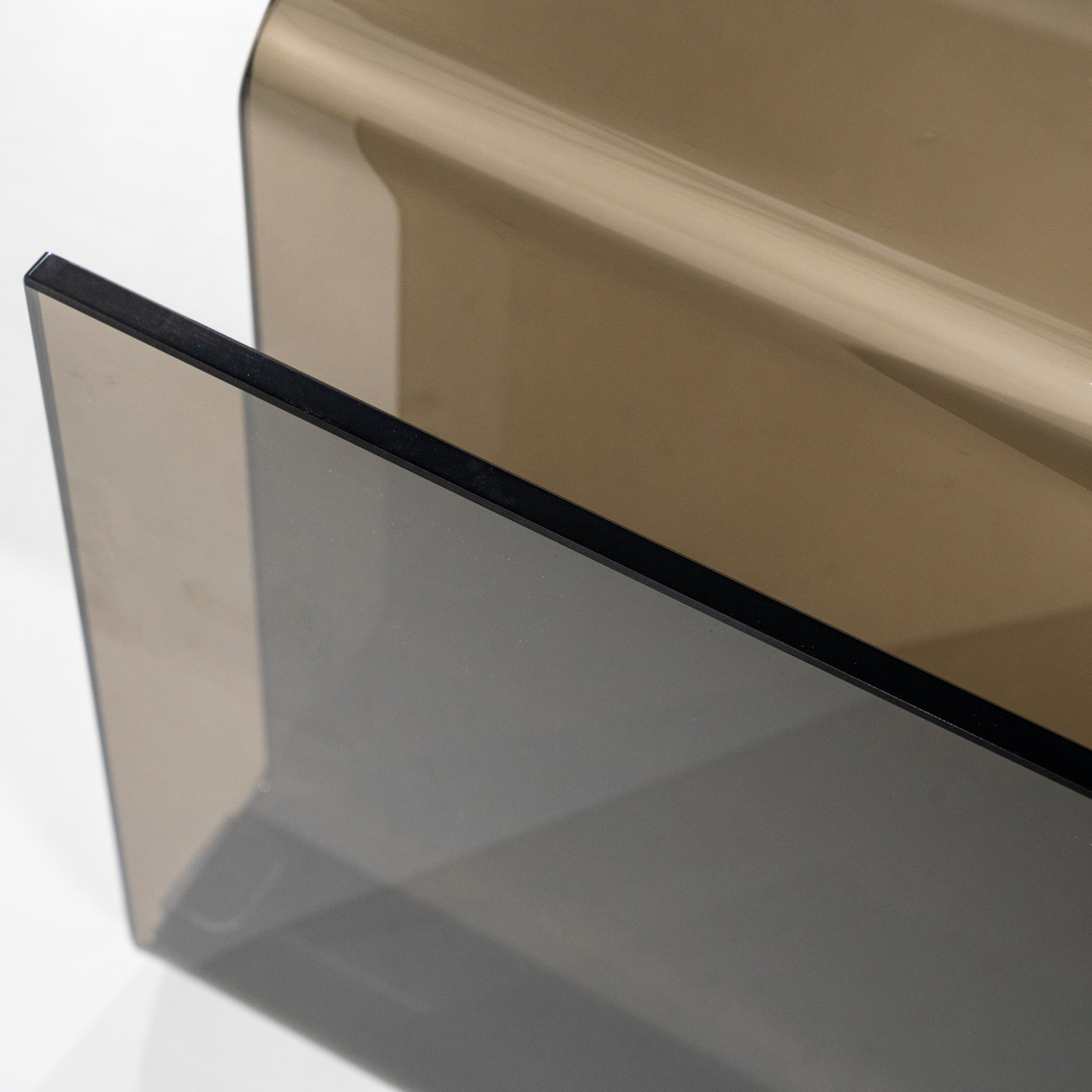 SHADOW coffee table brown glass