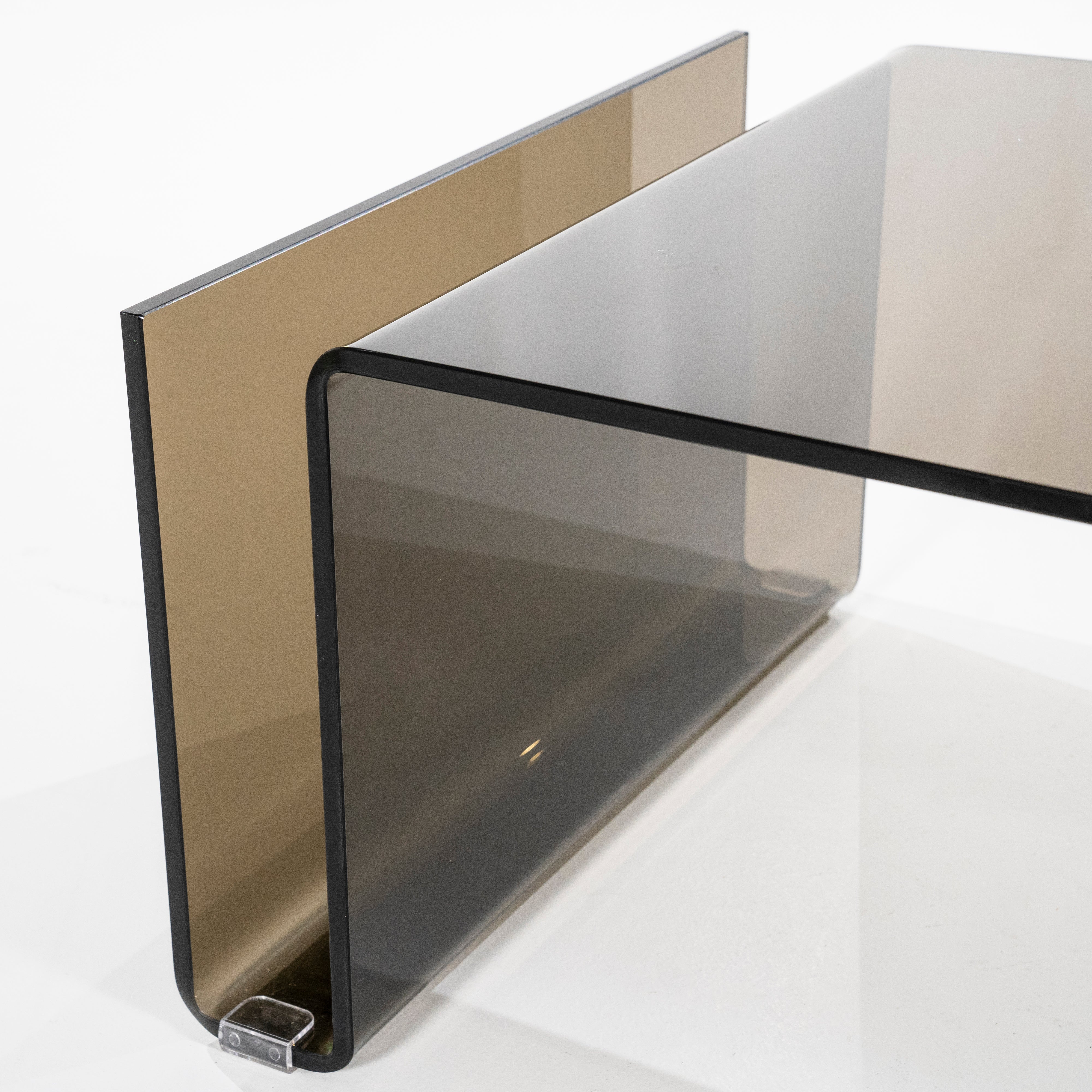 SHADOW coffee table brown glass
