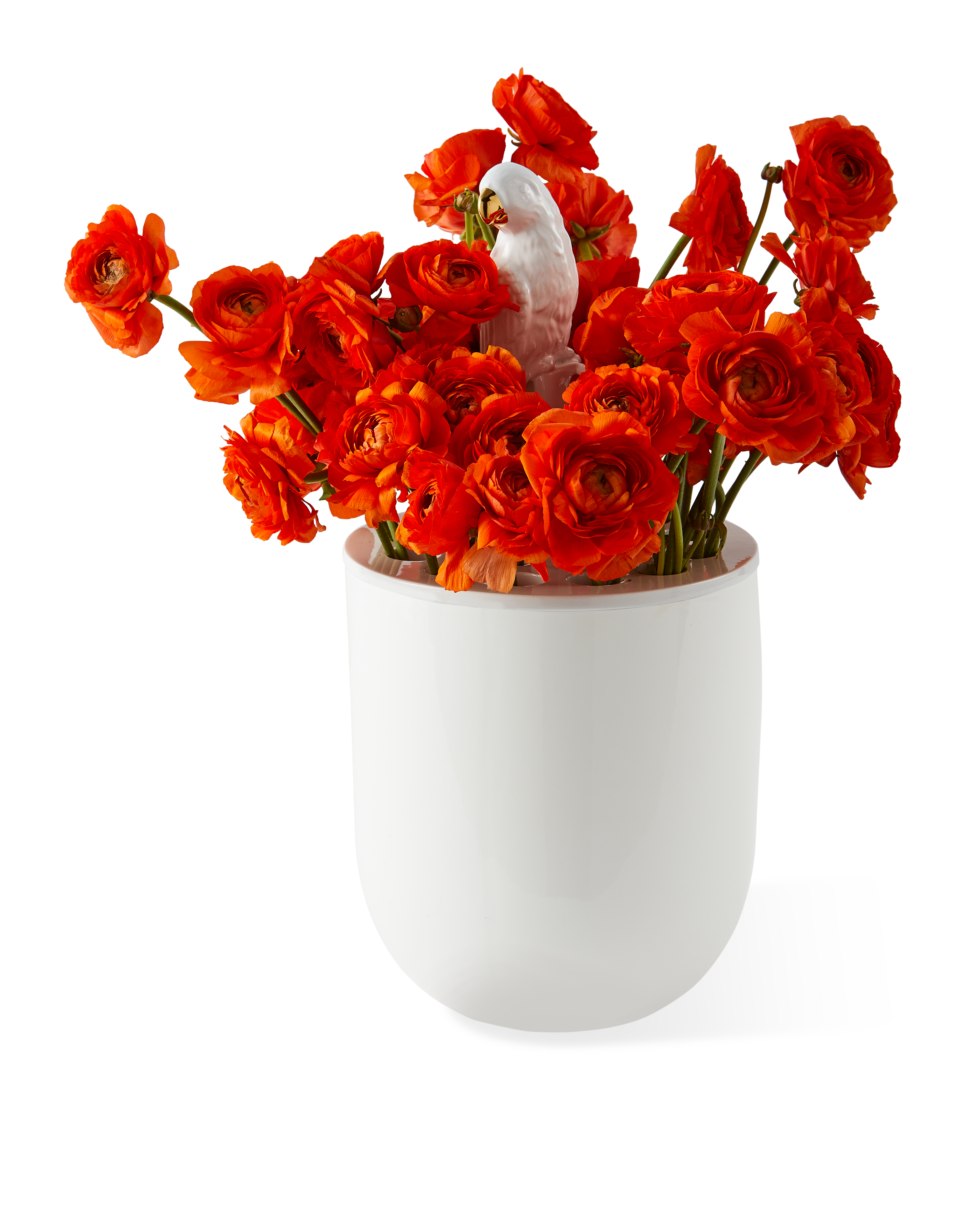 Vase BIRD-WATCHING weiße Keramik