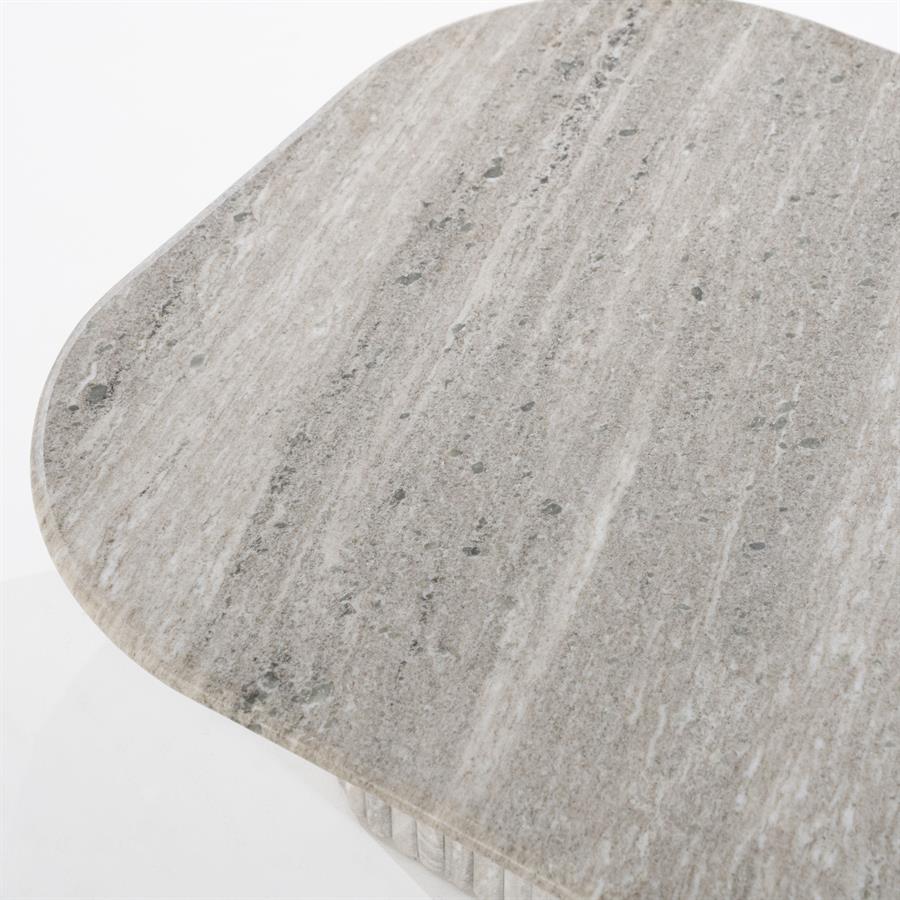 DORIQUE coffee table mango wood and gray marble