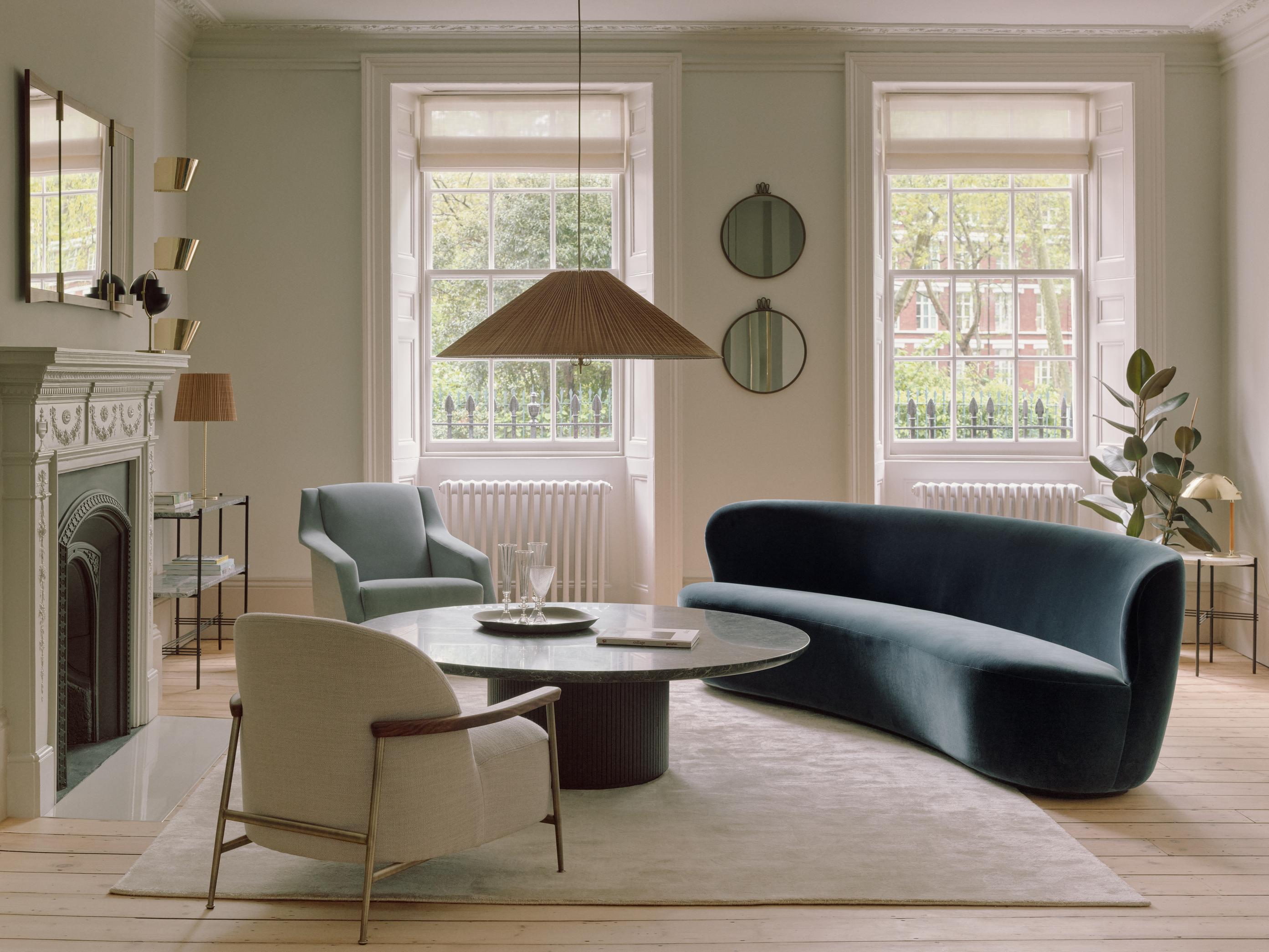 MOON coffee table black oak veneer and marble