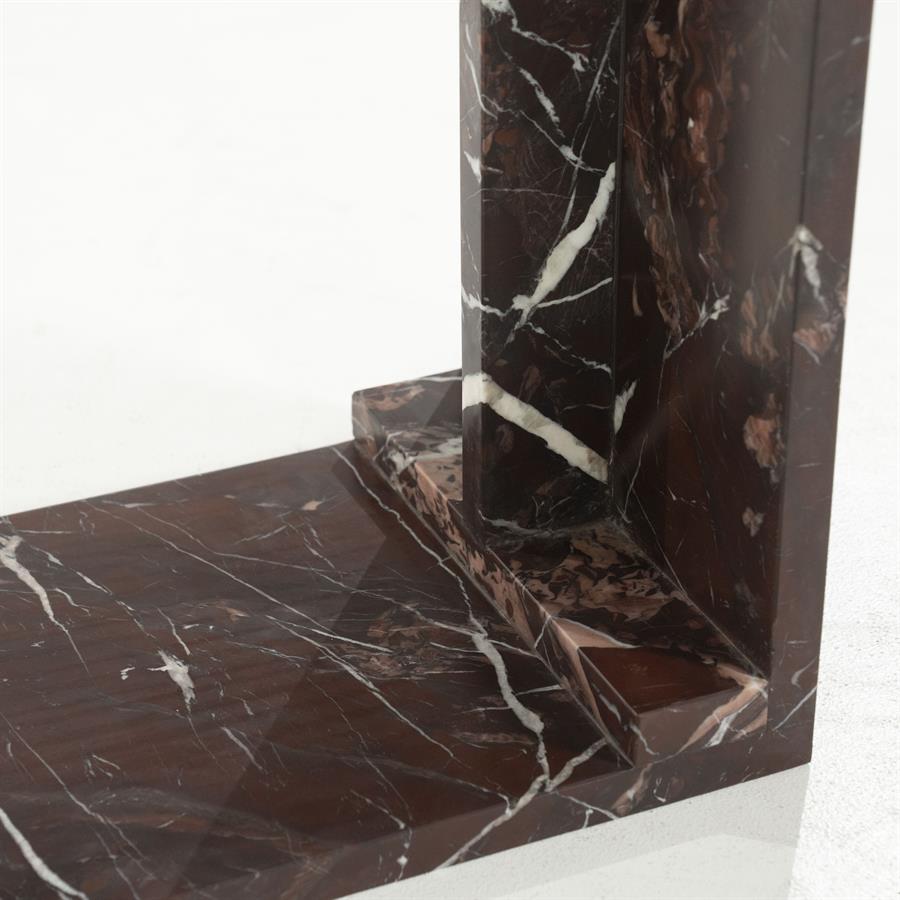MIRAGE side table burgundy marble