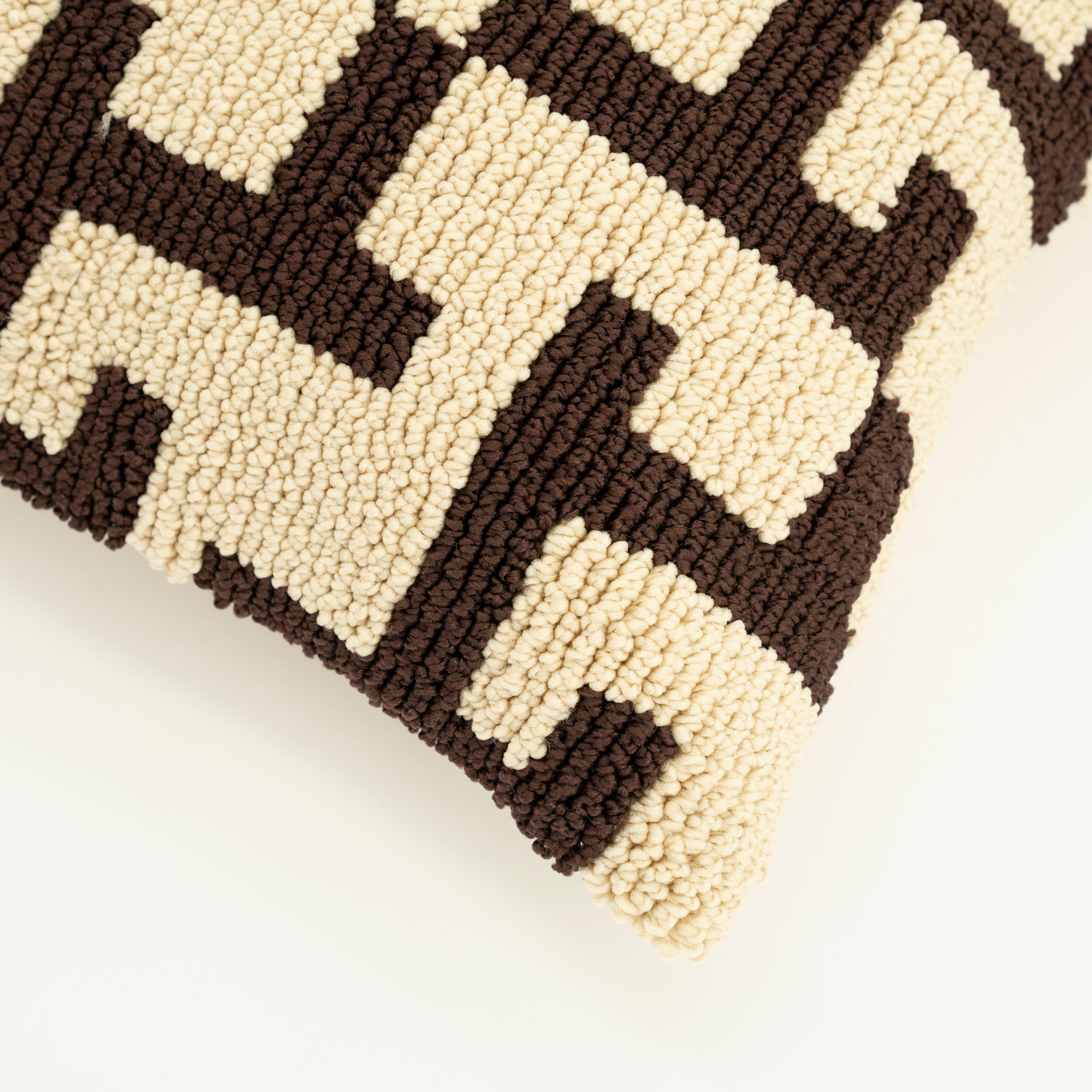 Kissen ZIGGY braun mit beige