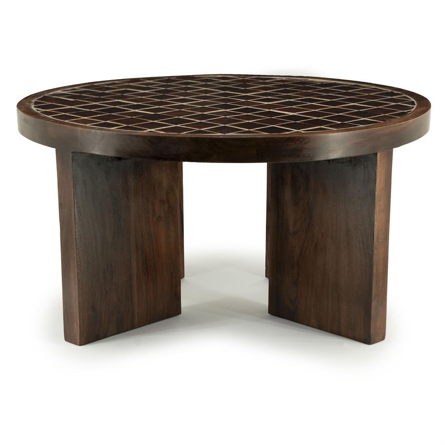 TILED UP Coffee Table Dark Brown Mango Wood