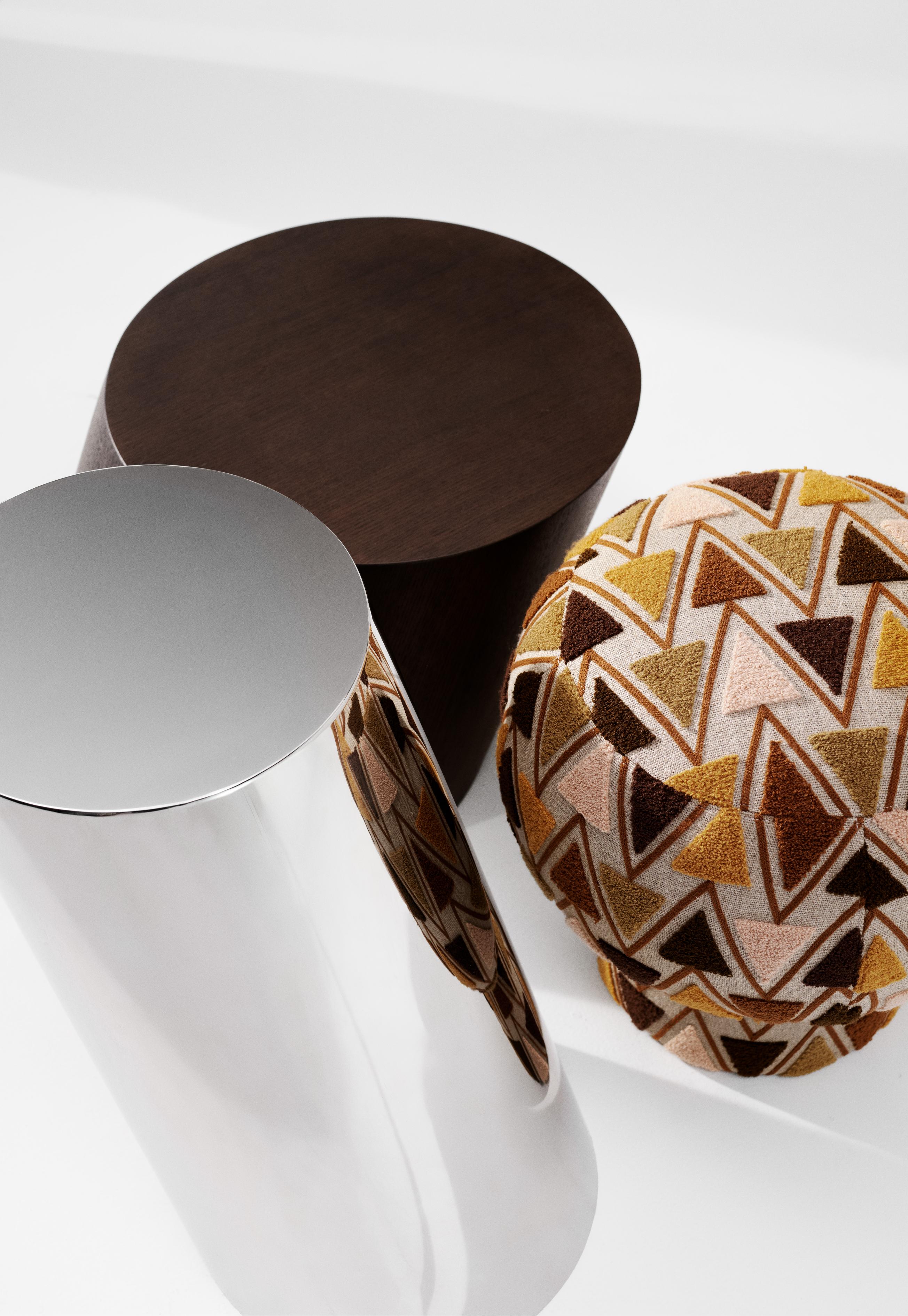 TILT Side Table in Polished Stainless Steel