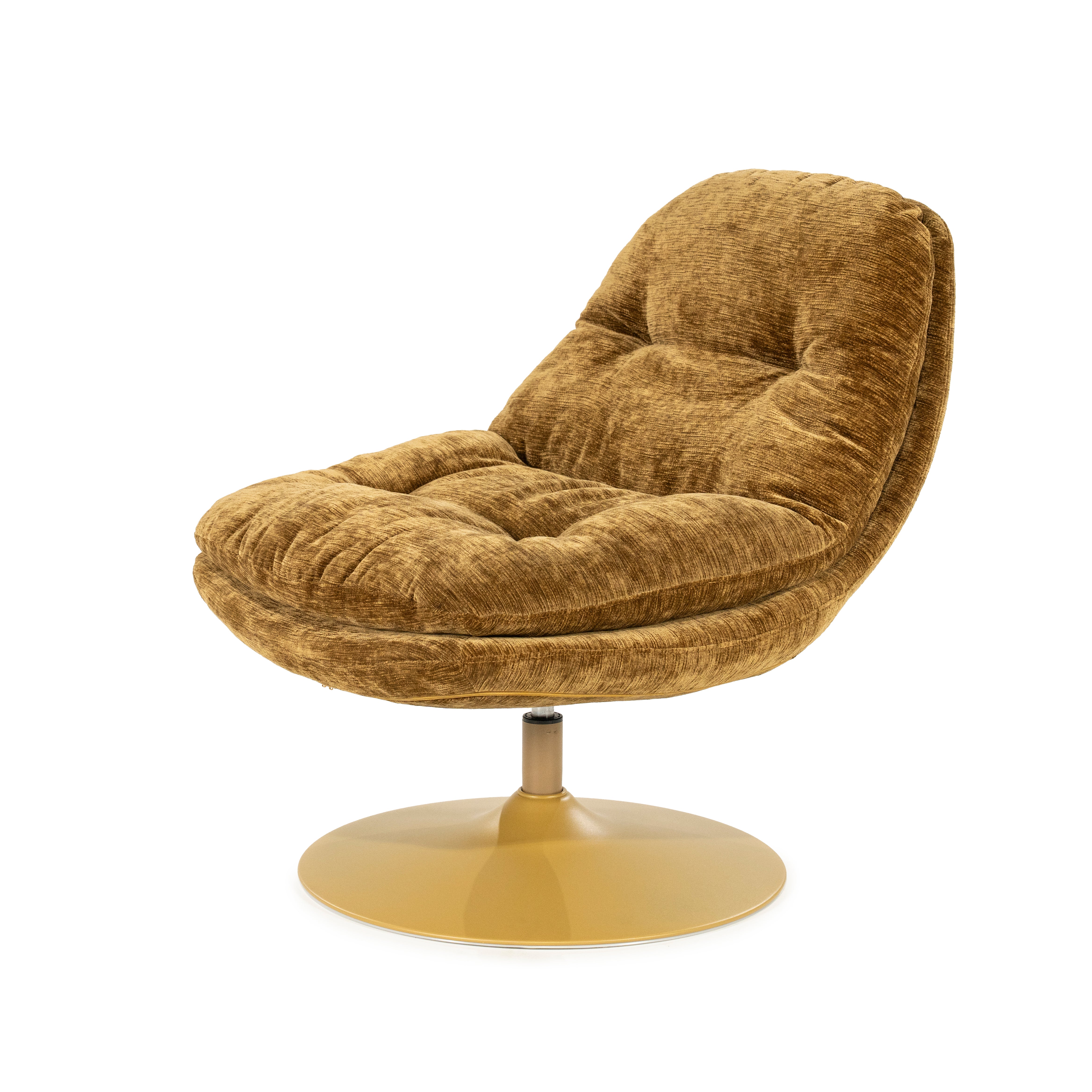 TROMBA mustard swivel armchair